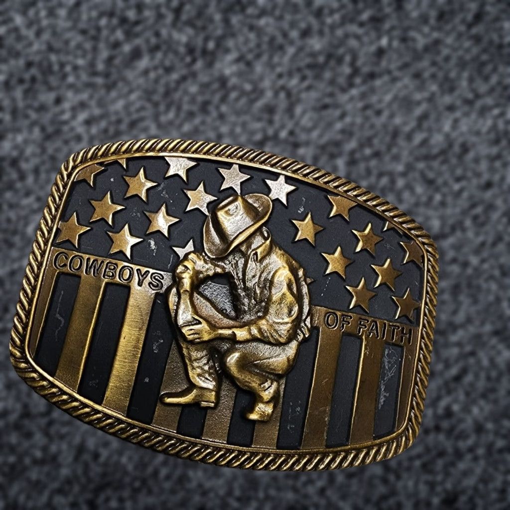 Vintage VINTAGE Montana Silversmiths American Flag Attitude Belt Buckle One Size Gold Patriotic Mens Size ONE SIZE - 1 Thumbnail