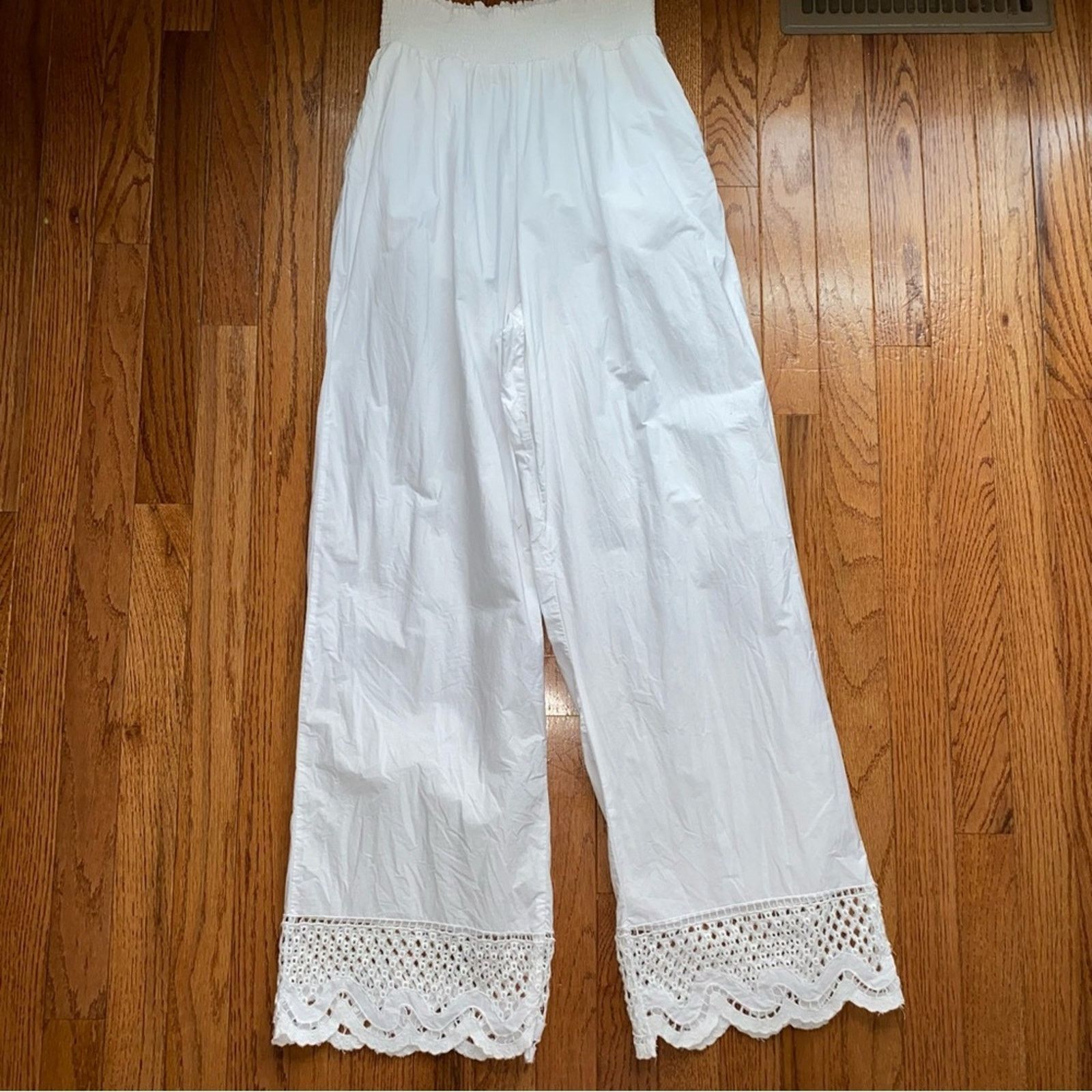 Rails Rails $178 Henrik White Cotton Scalloped Hem Pants Small EUC Size 24" / US 00 / IT 34 - 6 Thumbnail