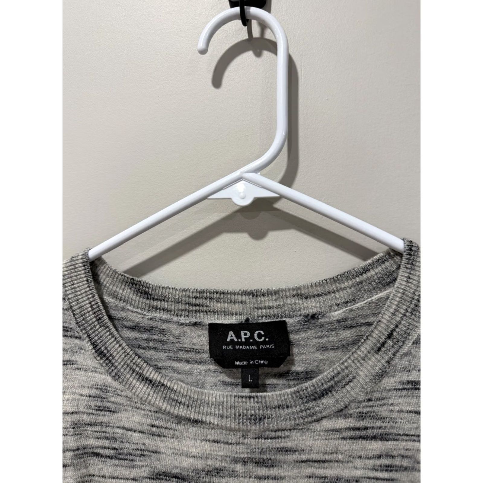 A.P.C. A.P.C. Gray Wool Knit Crew Neck Men's Pullover Sweater Long Sleeve Size Large Size US L / EU 52-54 / 3 - 3 Thumbnail