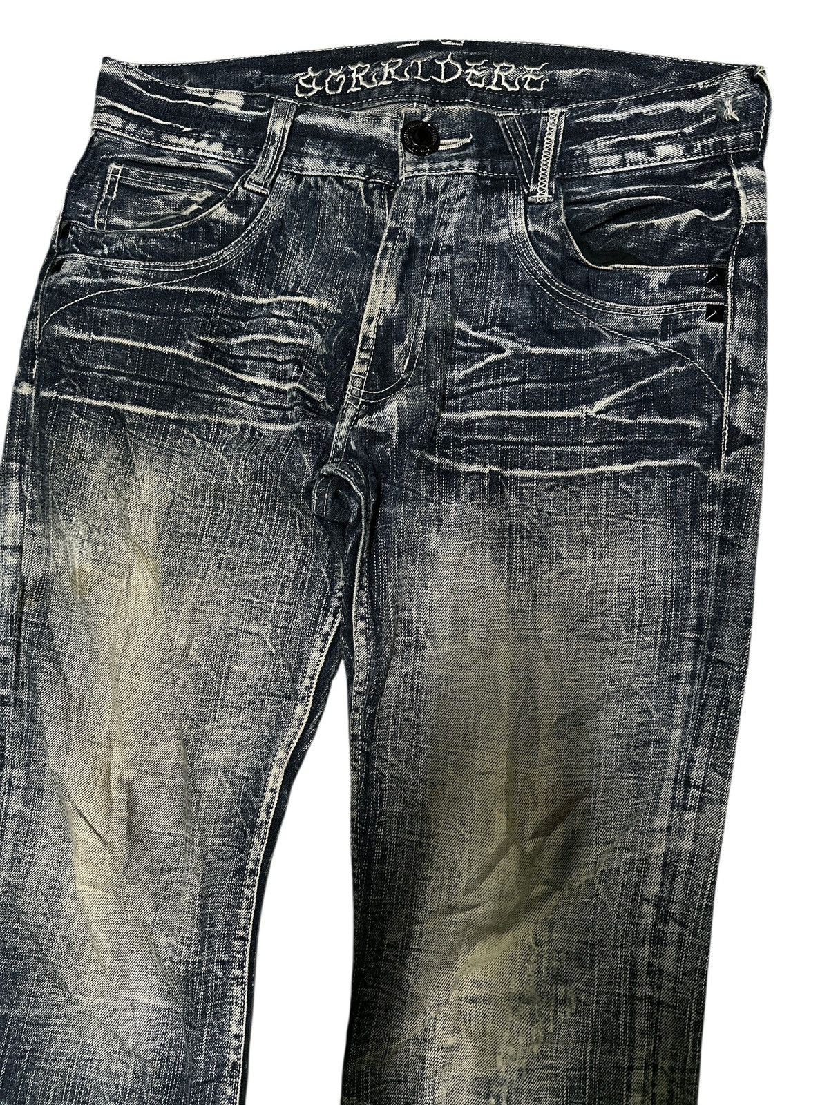 Japanese Brand 2000s Sorridere Mudwax Flare Distress 🎌💥 Size US 34 / EU 50 - 4 Thumbnail