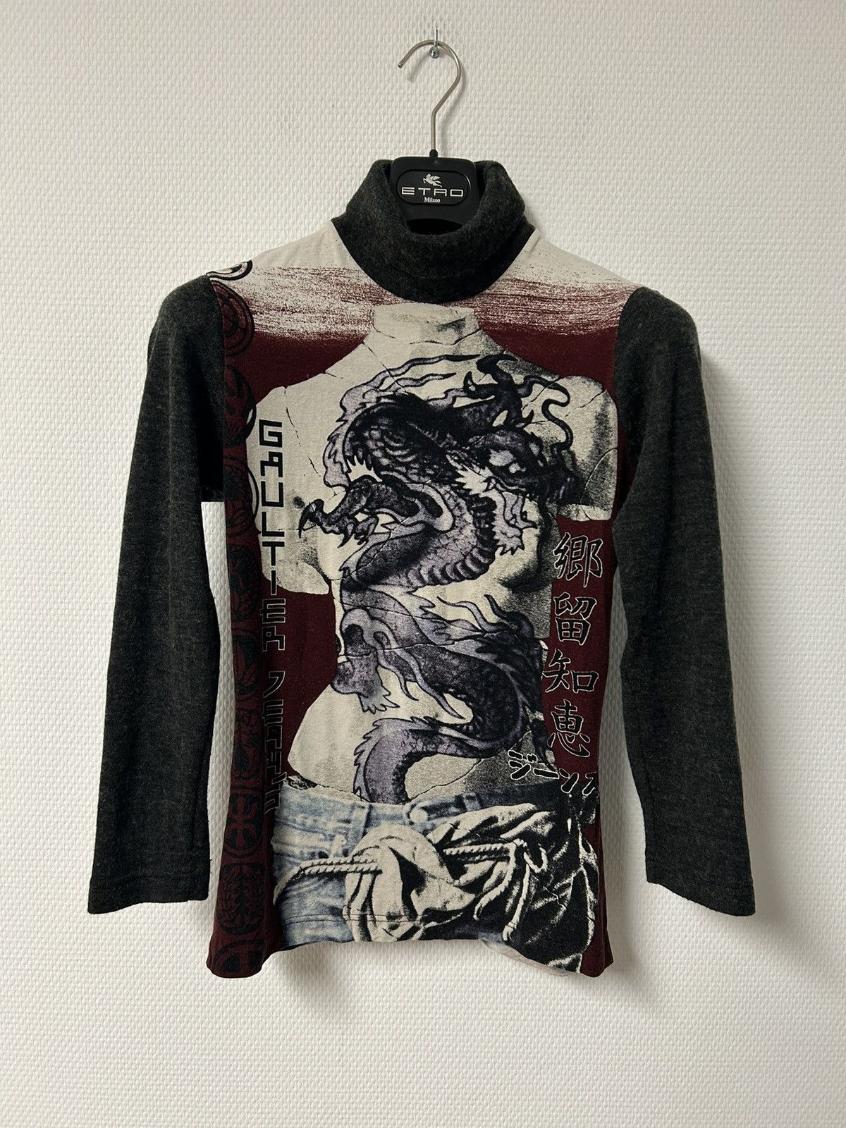 Jean Paul Gaultier 1999 venus de milo dragon torso top red | Grailed