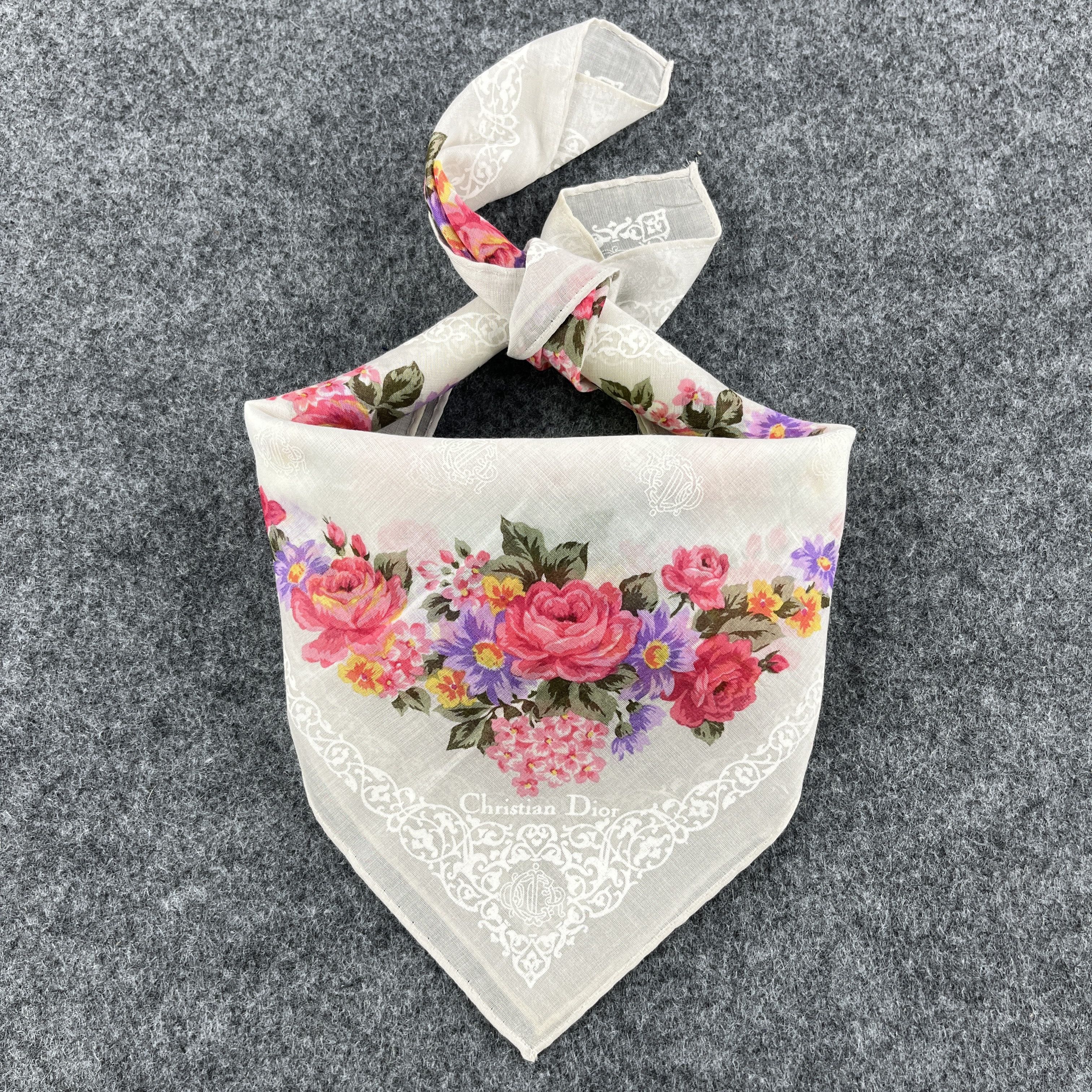 Vintage Christian Dior Handkerchief / Bandana / Neckerchief B094 Size ONE SIZE - 3 Thumbnail