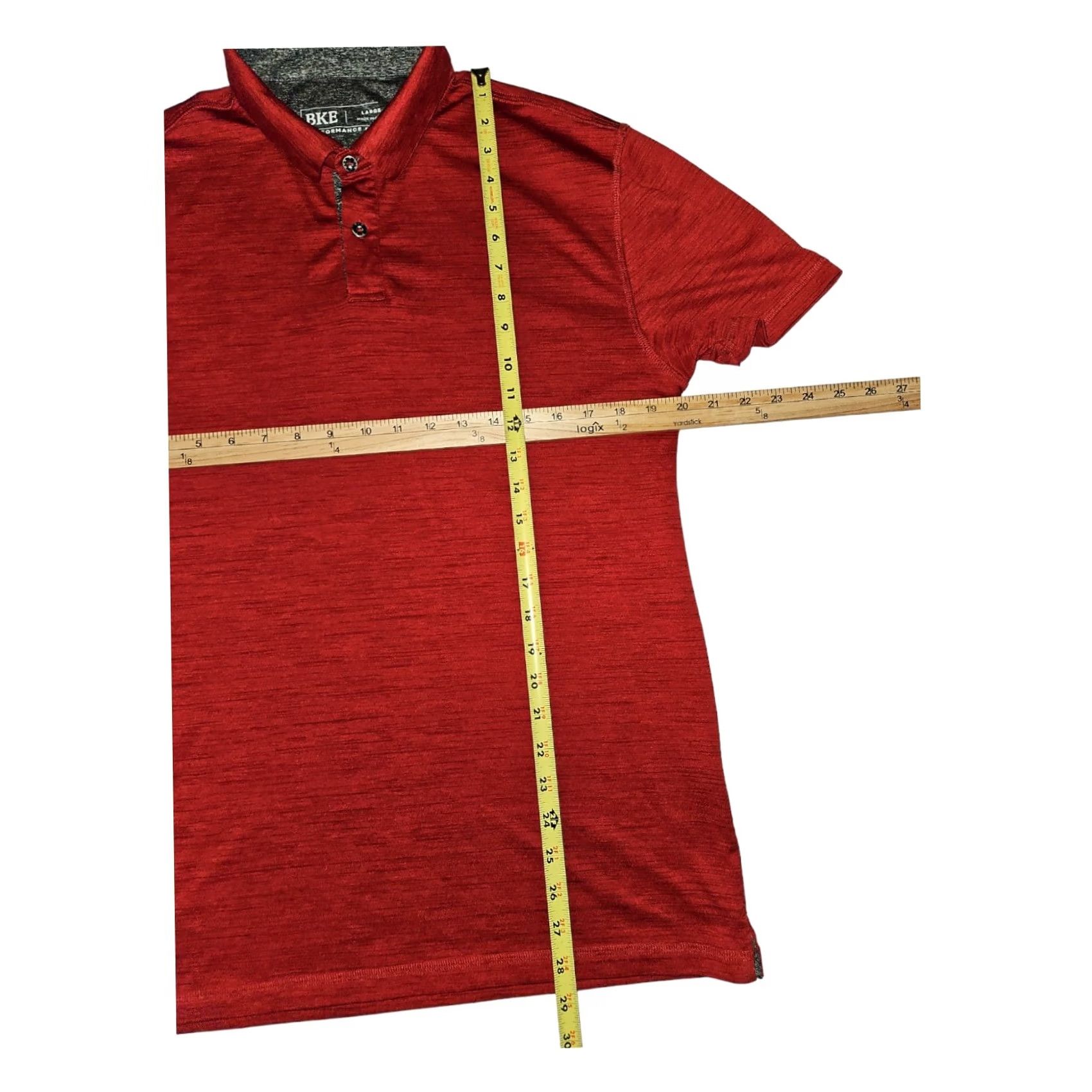 BKE BKE Polo Shirt Large Men's Short Sleeve Red Performance Polyester Casual Preppy Shirt Size US L / EU 52-54 / 3 - 3 Thumbnail