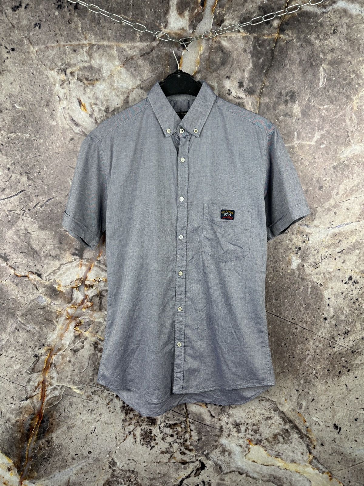 Paul & Shark Paul & Shark Button-Down Short Sleeve Shirt Small Logo Patch Size US L / EU 52-54 / 3 - 1 Thumbnail