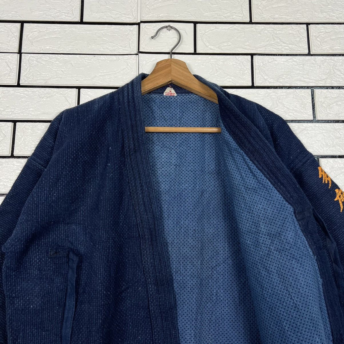 Vintage Japan Indigo Blue Sashiko Thick Weave Kimono #4147-C189 Size US L / EU 52-54 / 3 - 10 Thumbnail