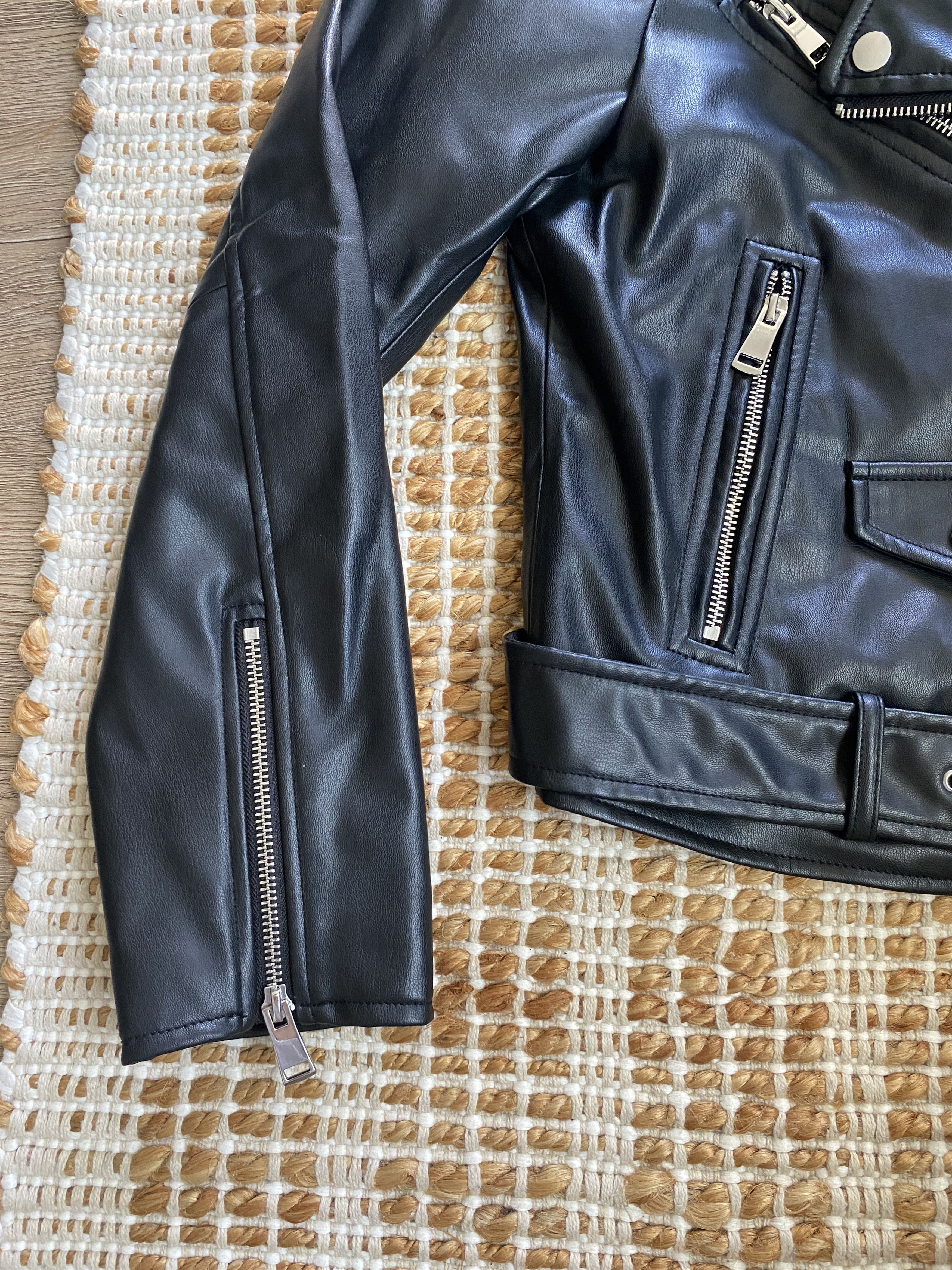 Zara Zara Faux Leather Biker Jacket – Black Size S / US 4 / IT 40 - 4 Thumbnail