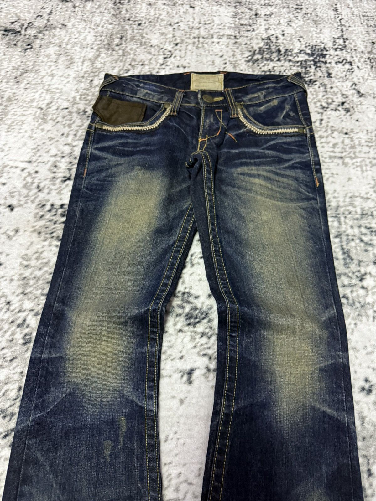 Japanese Brand Lolita Japan Low Rise Mud Wash Embellished Flare Jeans Size US 28 / EU 44 - 8 Thumbnail