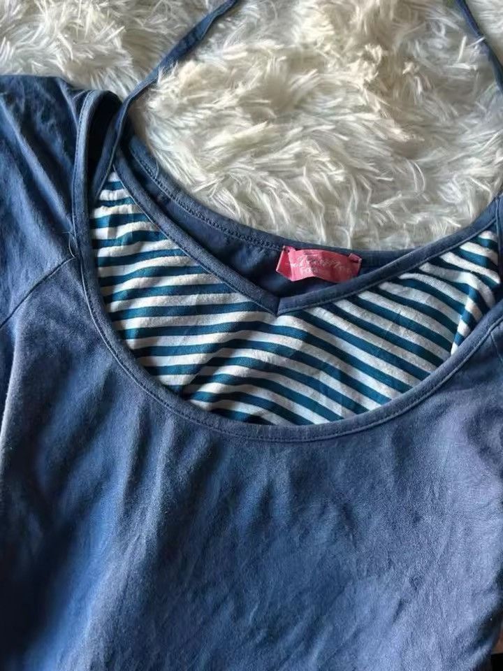 Vintage Y2K striped sexy 2000s patchwork top t shirt Size S / US 4 / IT 40 - 4 Thumbnail