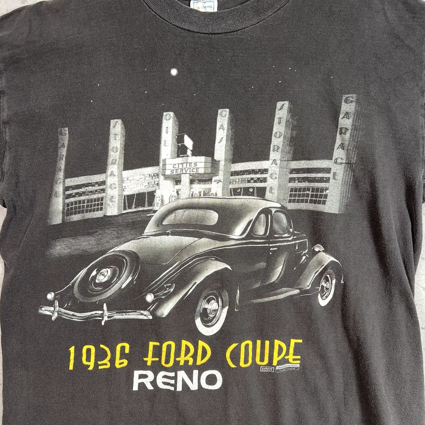 Ford VINTAGE Ford Coupe 1936 Reno Custom Classic Car T Shirt Mens Adult Large Black Nike Shirt Size US L / EU 52-54 / 3 - 2 Thumbnail