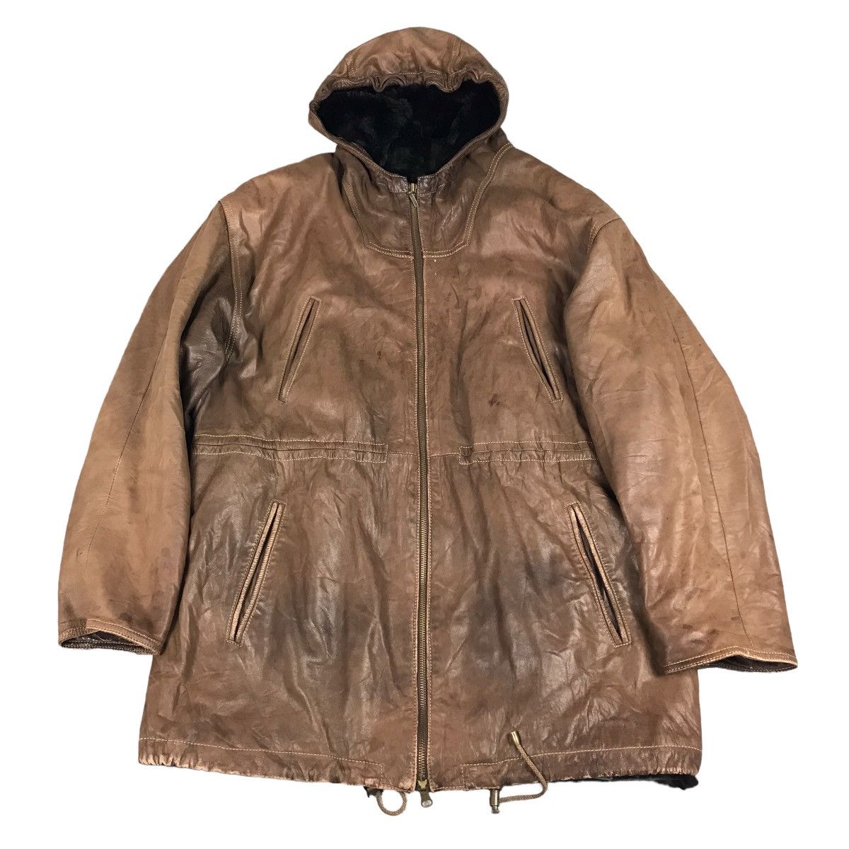 Designer × Vintage FLAG DIFUSION BY BARCELONA LEATHER PARKAS JACKET Size US L / EU 52-54 / 3 - 1 Thumbnail
