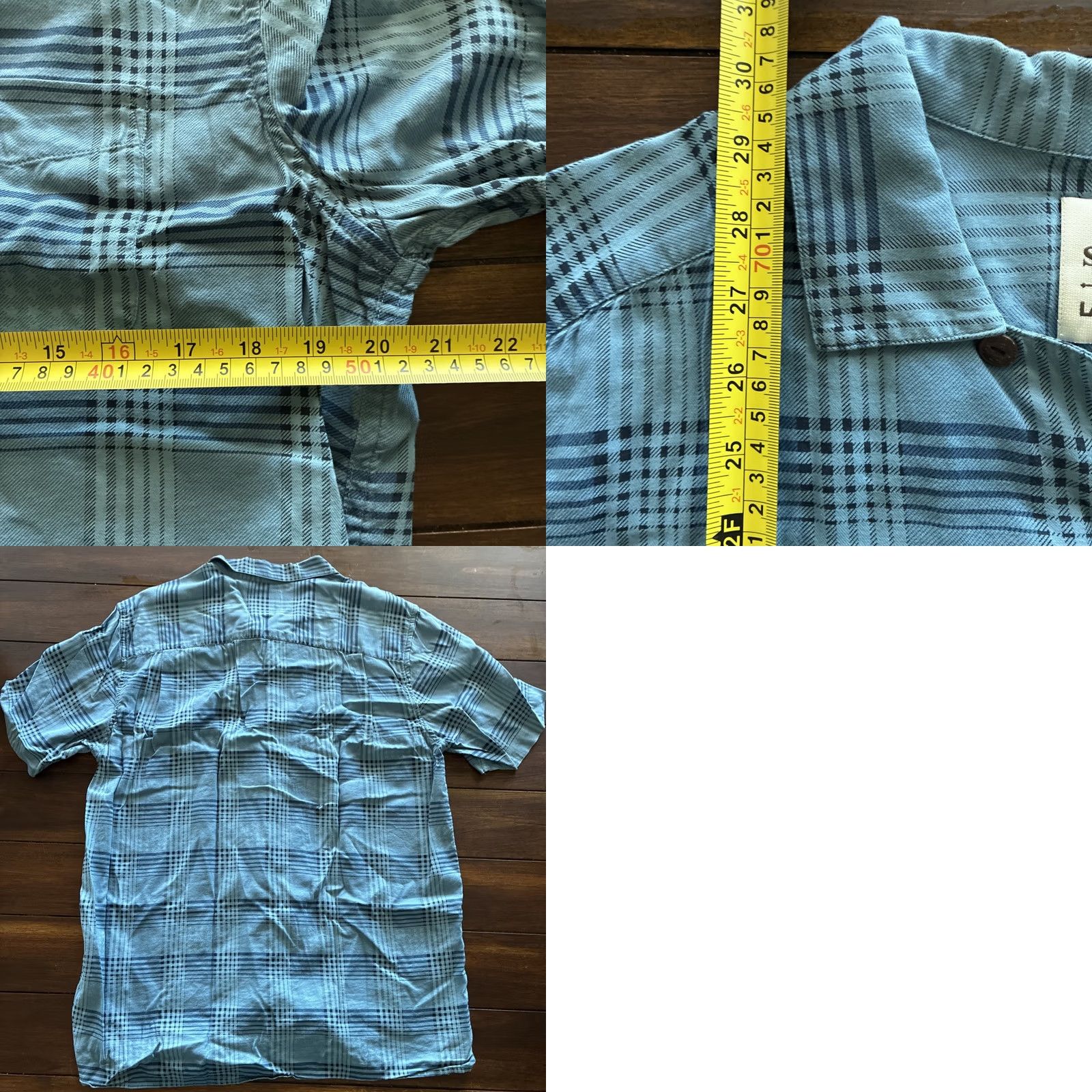 Lands' End Lands' End Blake Shelton Short Sleeve Button-Up Men Large Blue Striped Flannel A3 Size US L / EU 52-54 / 3 - 8 Thumbnail