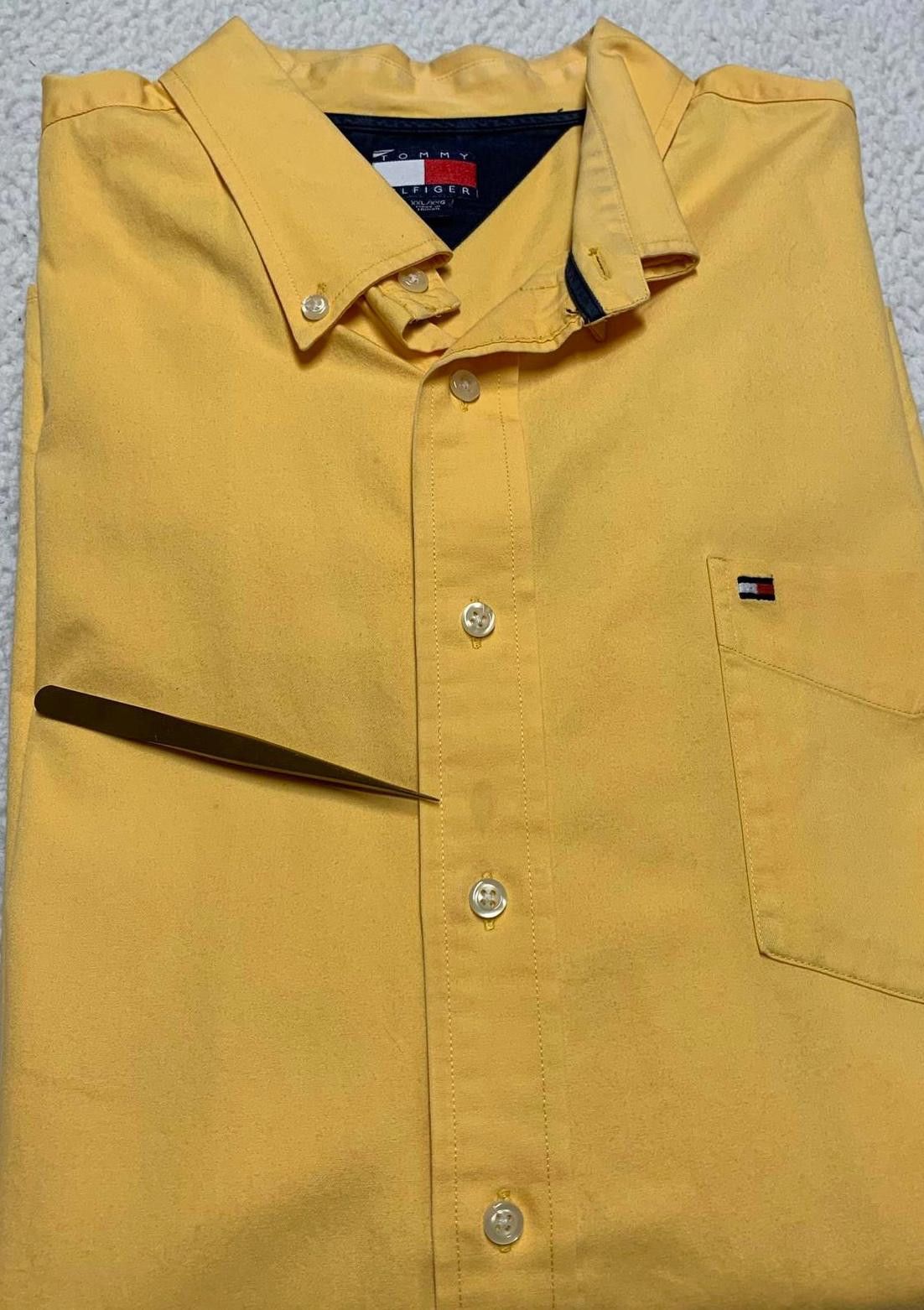 Tommy Hilfiger Tommy Hilfiger Men's XXL Yellow Button-Up Shirt Size US XXL / EU 58 / 5 - 6 Thumbnail