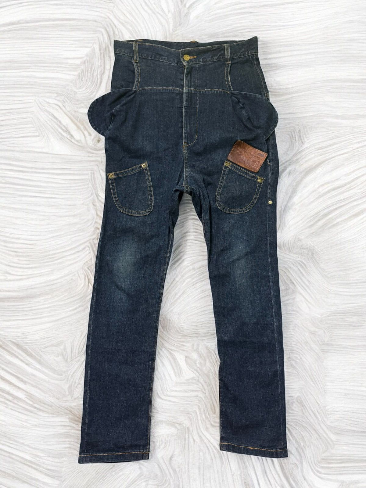 Issey Miyake × Japanese Brand × mercibeaucoup MERCIBEAUCOUP ISSEY MIYAKE Ear Design Denim Jean Size US 29 - 1 Thumbnail