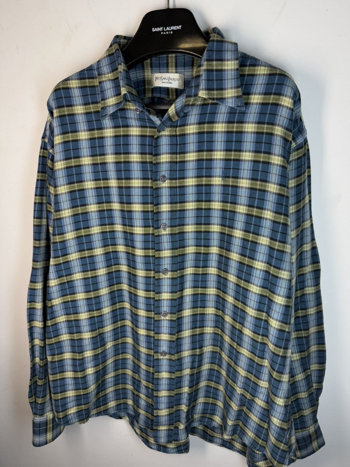 Yves Saint Laurent YSL Shirt Check Plaid Flannel Vintage Yves Saint Laurent Size US XL / EU 56 / 4 - 19 Thumbnail