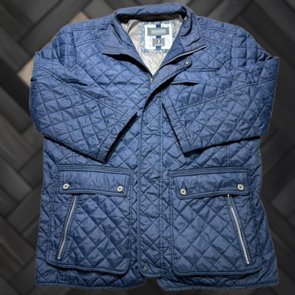 Vintage SEA BARRIER Jacket Men Blue L Quilted Puffer with Pockets Size US L / EU 52-54 / 3 - 1 Thumbnail