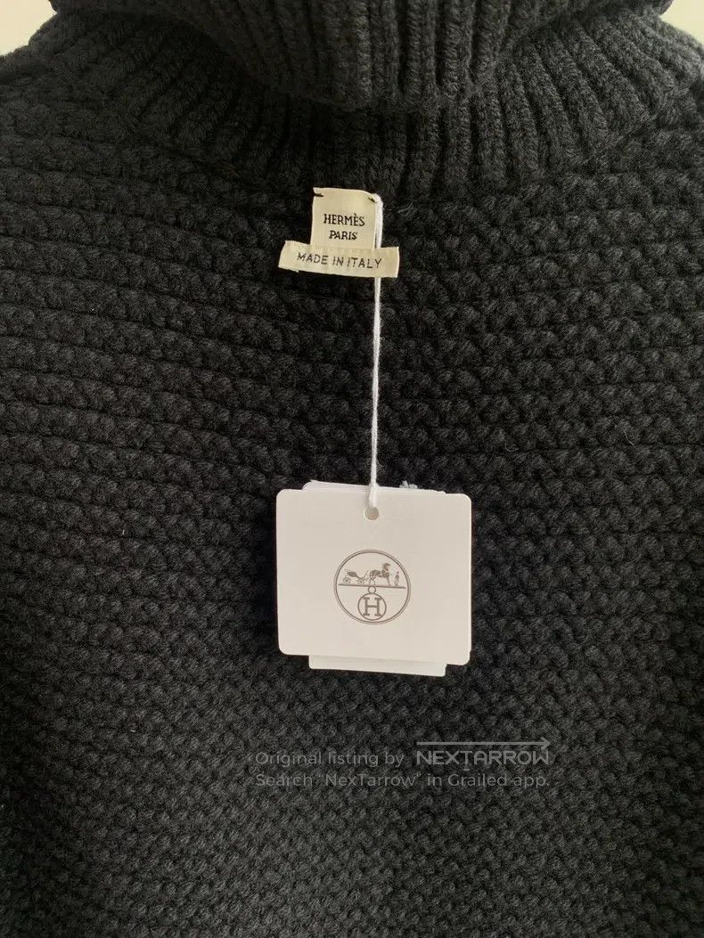 Hermes Hermes Black Cashmere Crewneck Sweater, Lock Stitch Jacqua Size XS / US 0-2 / IT 36-38 - 5 Thumbnail
