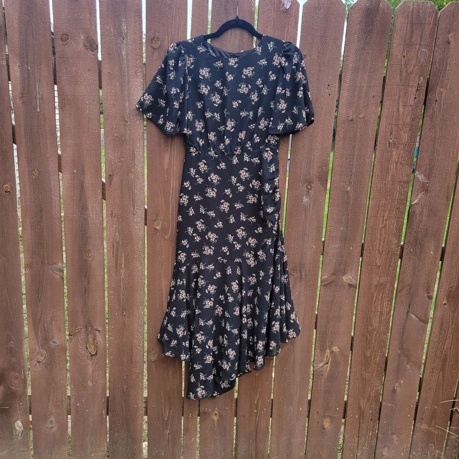 & Other Stories Sugar Lips Kim Balboa Floral Midi Dress S Flutter Sleeve Size S / US 4 / IT 40 - 1 Thumbnail