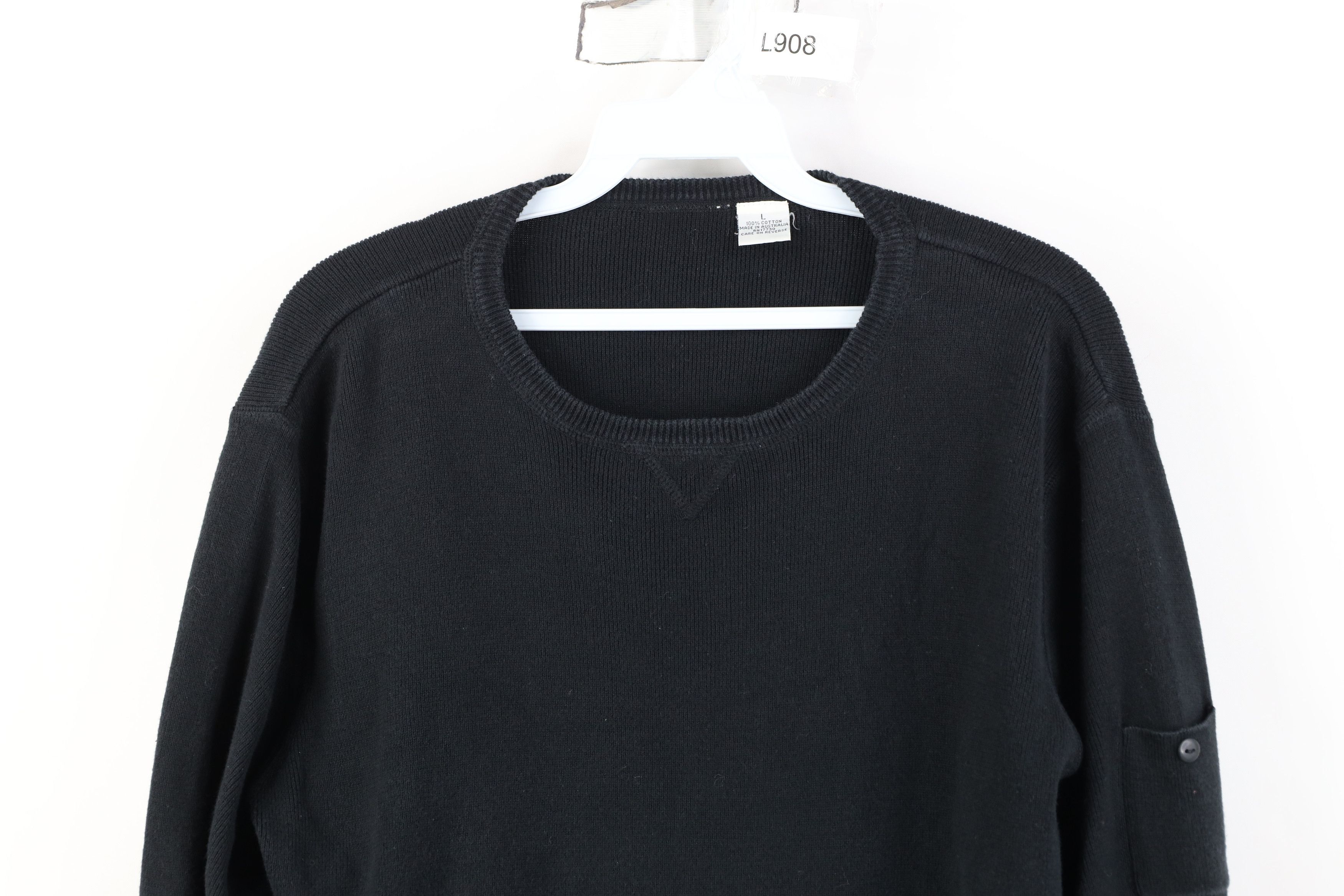 Vintage Vintage 90s Y2K Streetwear Cotton Ribbed Knit Sweater Black Size L / US 10 / IT 46 - 2 Thumbnail