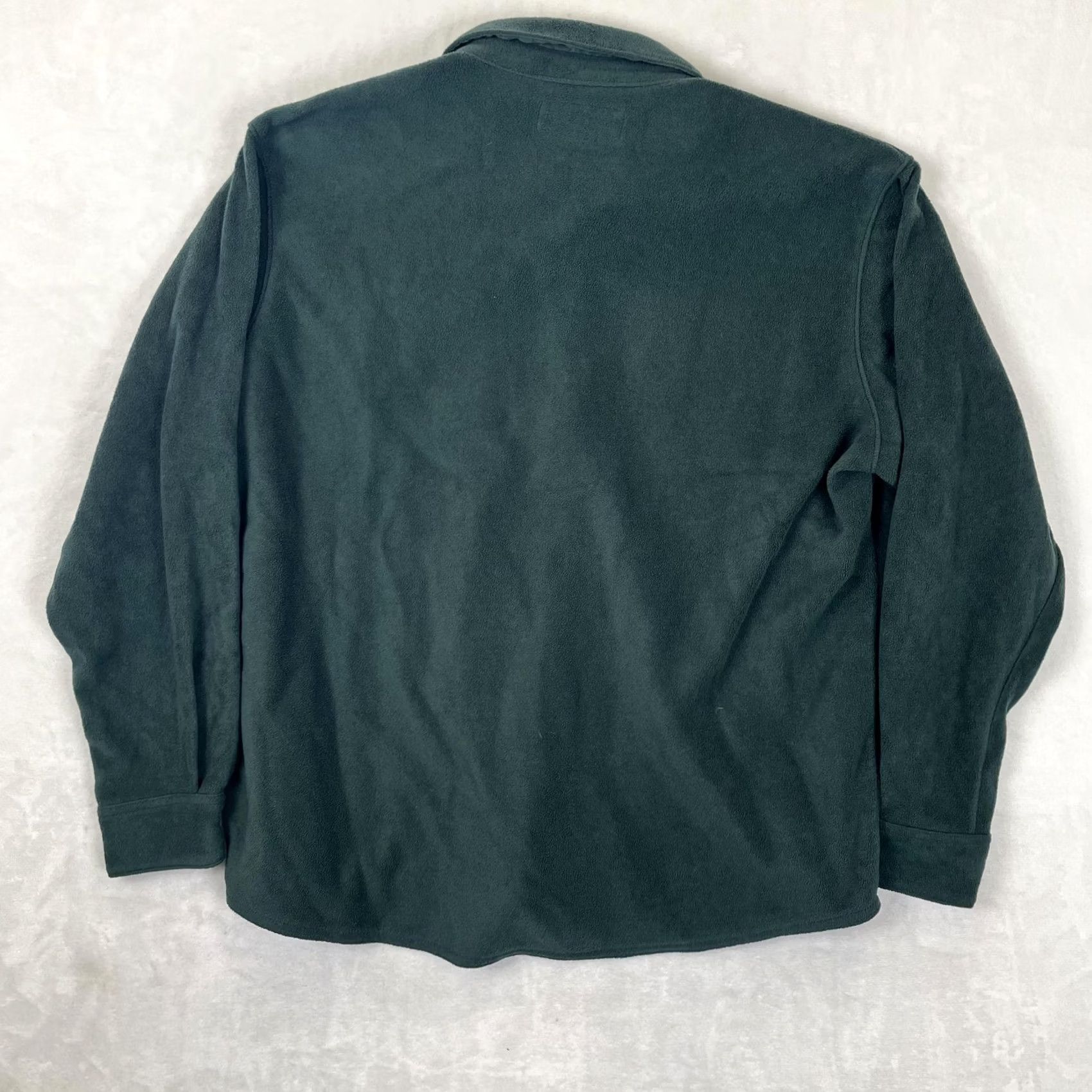 Wrangler Wrangler Shirt Mens XL Green Solid Fleece Long Sleeve Button Front Casual Size US XL / EU 56 / 4 - 6 Thumbnail