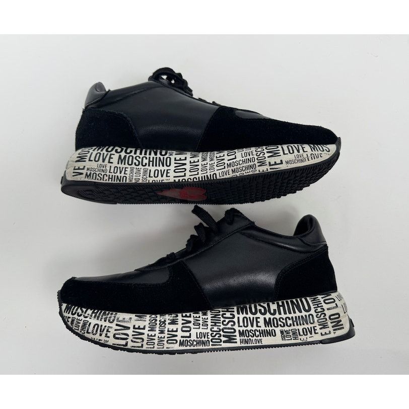 Moschino Love Moschino Heart Patch Platform Sneakers Black Size 8 Size US 8 / IT 38 - 15 Thumbnail