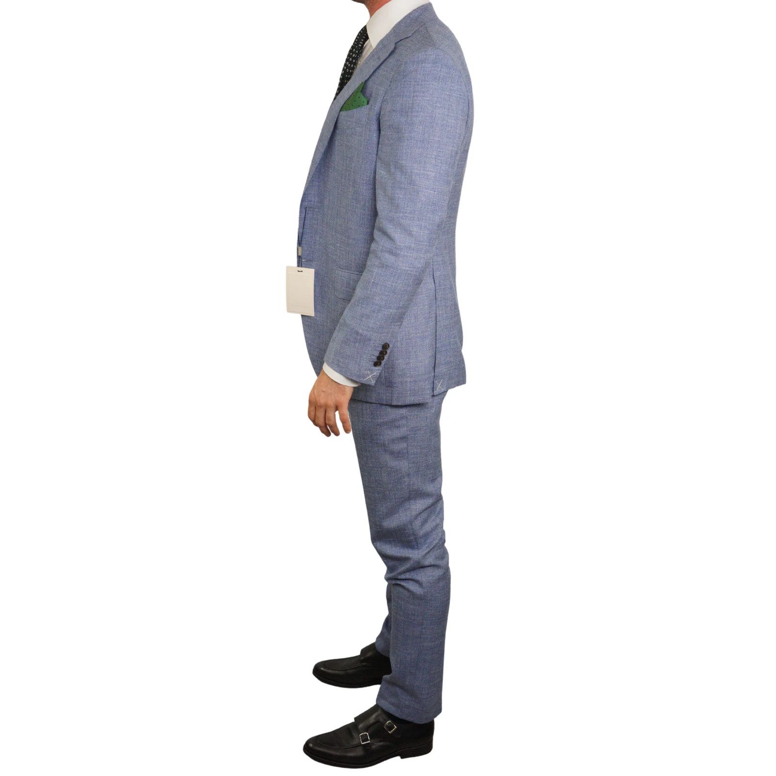 Suitsupply Men Suitsupply Suit Lazio Single Breasted Blue Linen US40 Size 40R - 4 Thumbnail