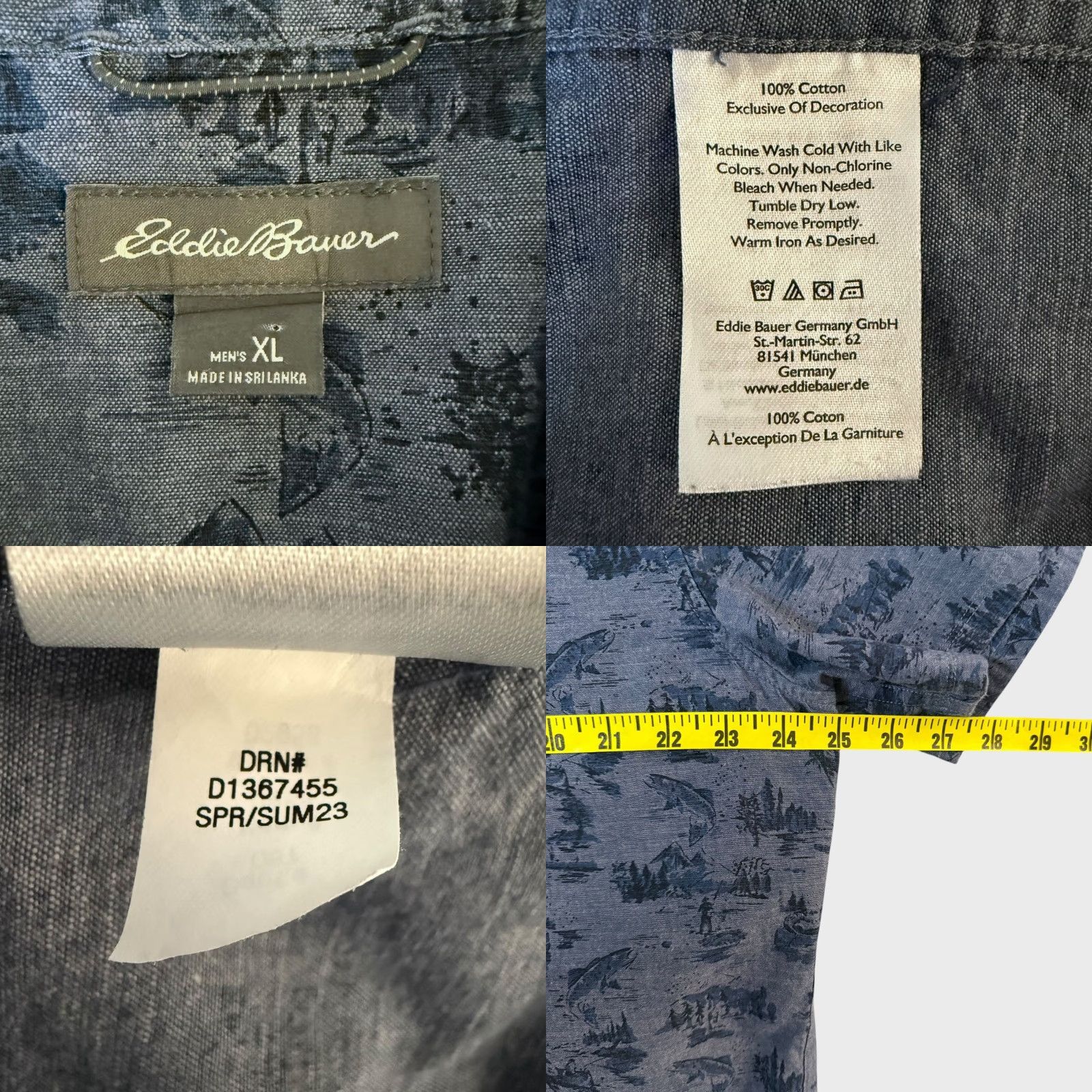 Eddie Bauer Eddie Bauer Button-Up Shirt Blue Men's XL Cotton Outdoor Casual Pockets Short Sleeve 100% Cotton Shirt Size US XL / EU 56 / 4 - 8 Thumbnail