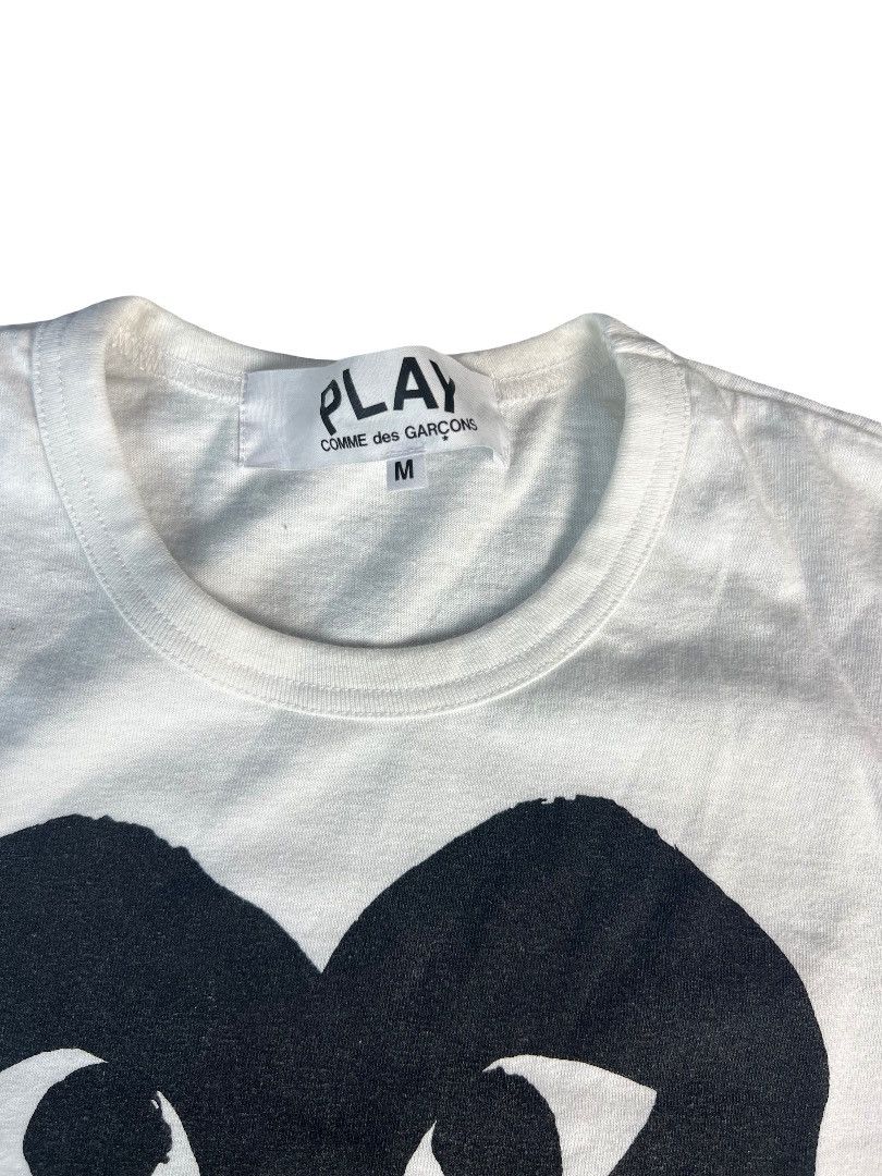 Comme des Garcons COMME des GARÇONS PLAY Black Heart Tee White Size M Size US M / EU 48-50 / 2 - 2 Thumbnail