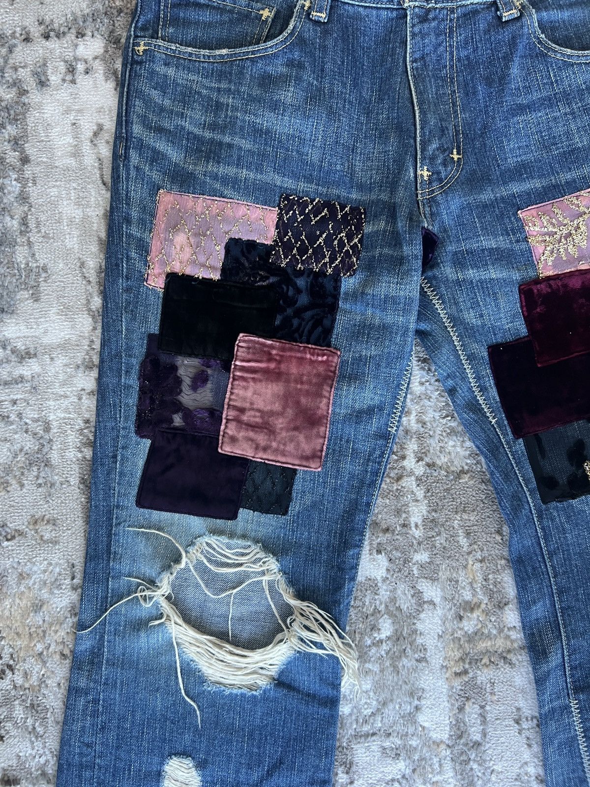 Number (N)ine Number (N)ine AW03 “Touch Me Im Sick” Patchwork Denim Size US 31 - 5 Thumbnail