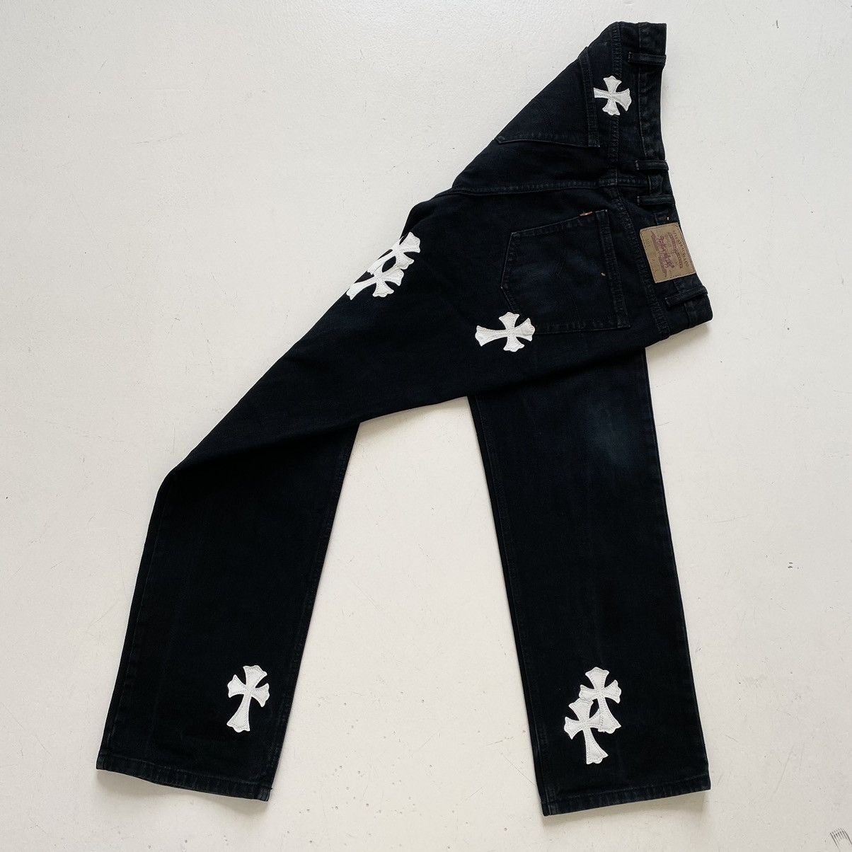 Levi's × Vintage Levi's "Chrome Hearts" custom white patched denim Size US 34 / EU 50 - 8 Thumbnail
