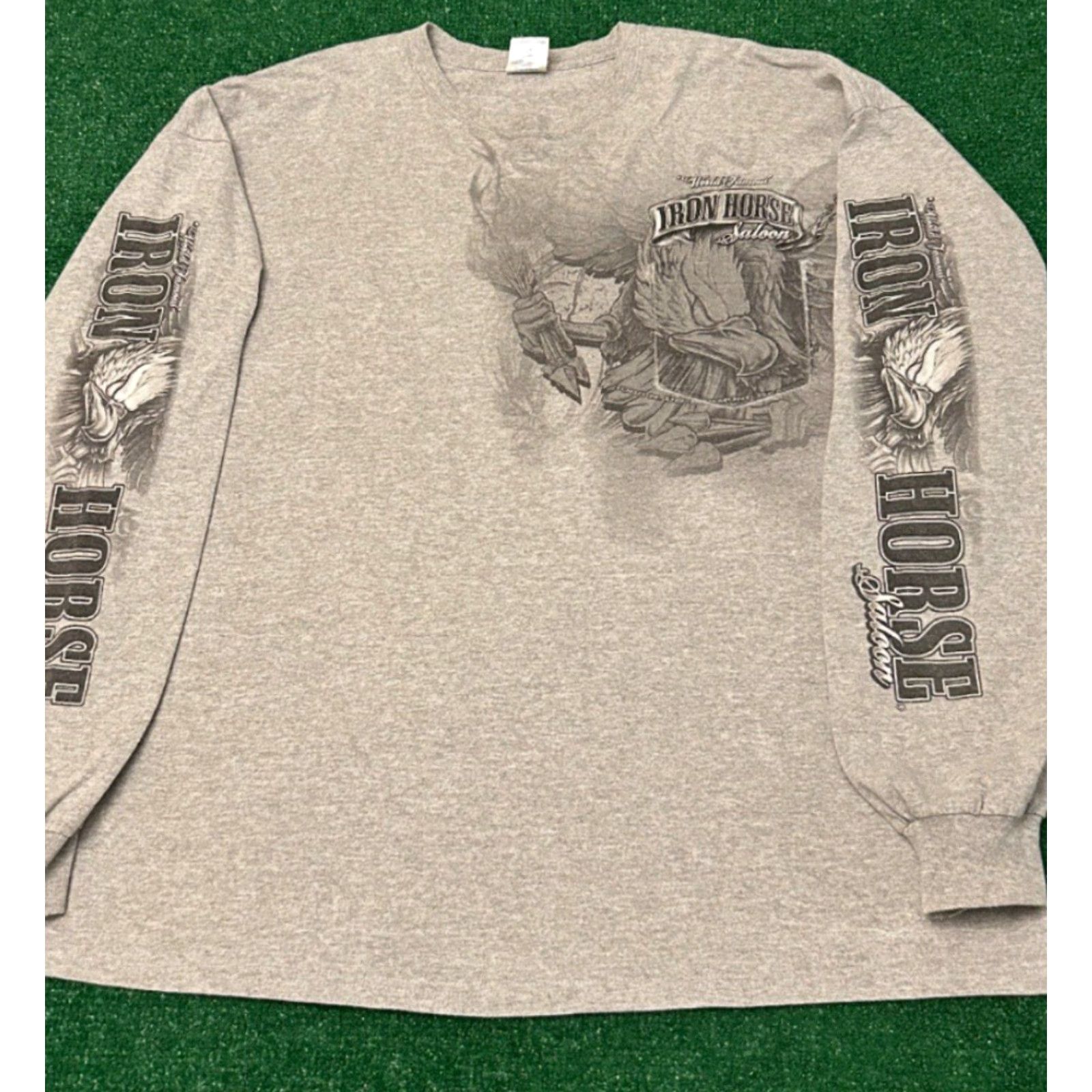 Vintage VINTAGE Iron Horse Saloon Biker Eagle Flames Long Sleeve Shirt 2XL Gray Mens 90s Y2K Punk Rock Tattoo Skater Grunge Hip Hop Logo Spider Web Size US XXL / EU 58 / 5 - 2 Thumbnail