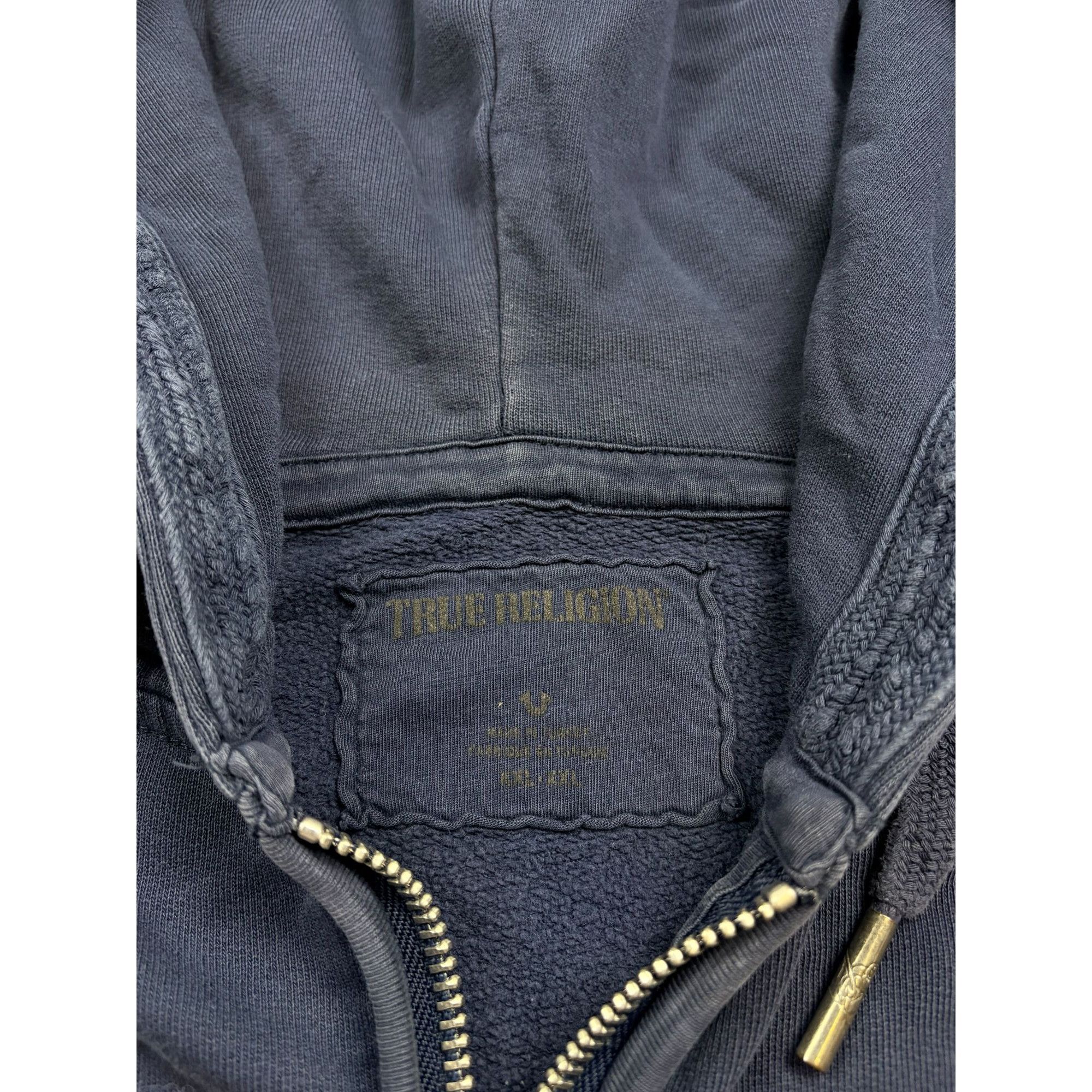True Religion True Religion Mens Navy Full-Zip Hoodie With Drawstring Hood Size US XXL / EU 58 / 5 - 15 Thumbnail