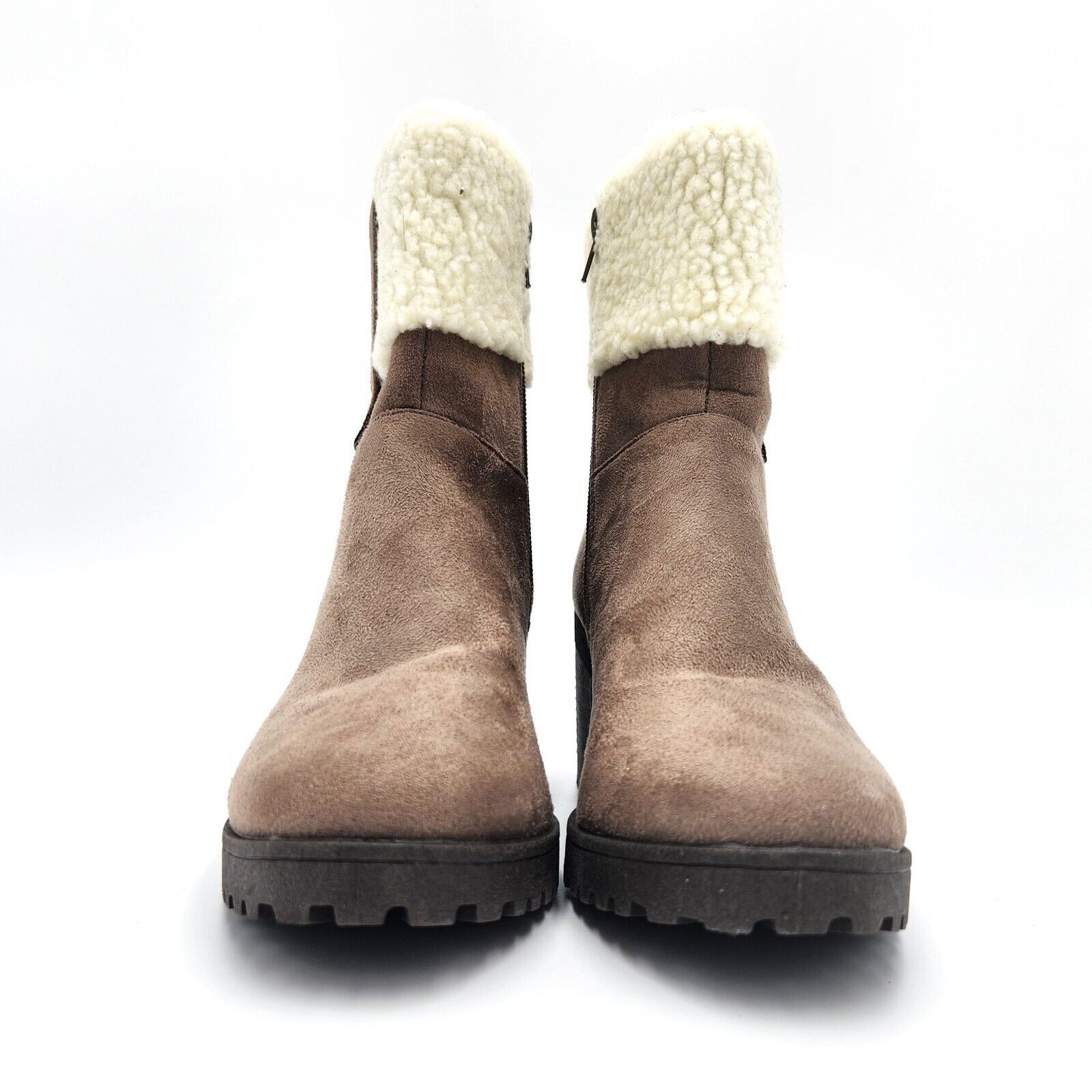 The Unbranded Brand Olivia Miller Women Tan Amy Sherpa Casual Ankle Boots 6.5 Size US 6.5 / IT 36.5 - 3 Thumbnail