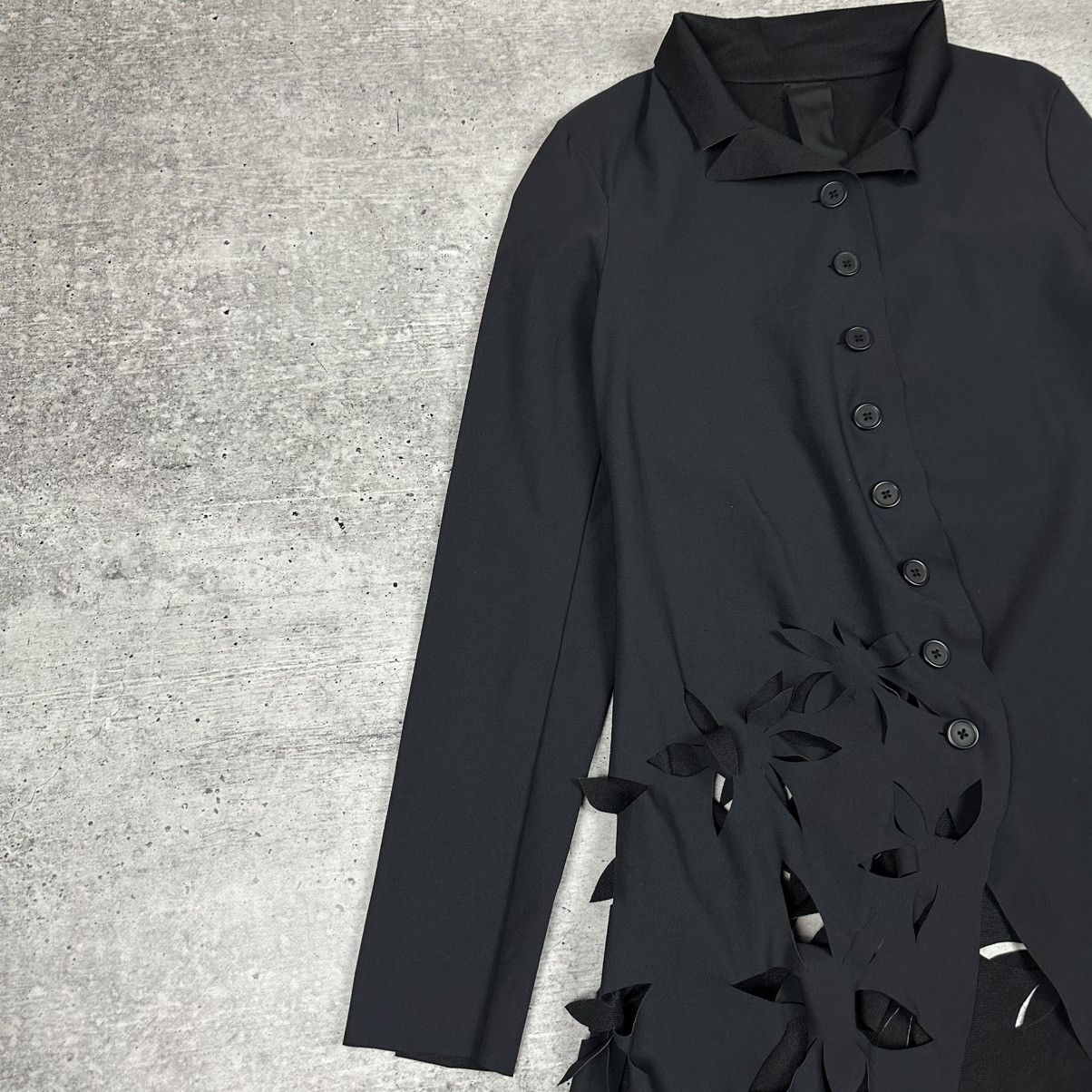 Rundholz Rundholz Black Label Coat Flower Cutouts Black Nylon Women Size S / US 4 / IT 40 - 2 Thumbnail