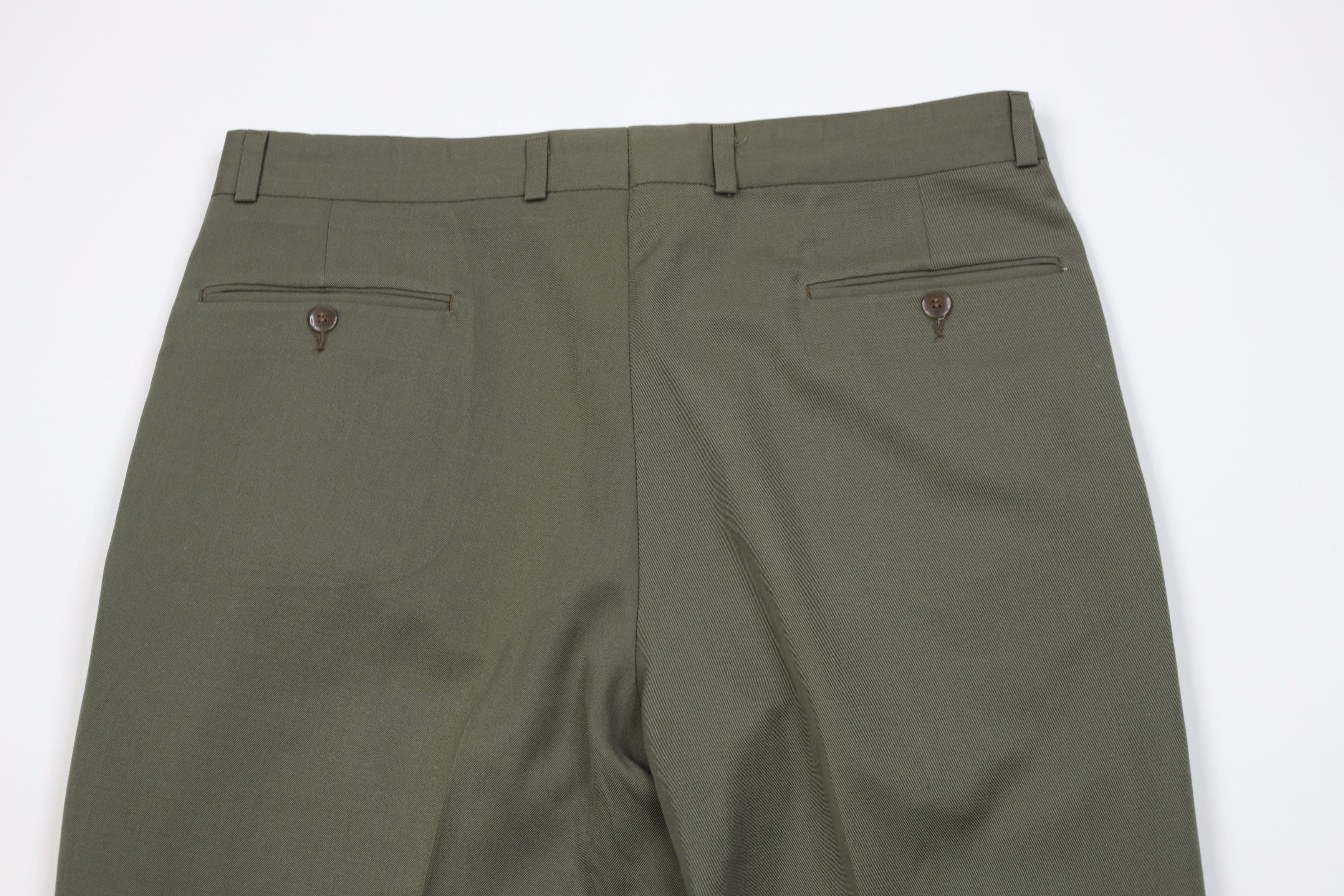 Vintage Vintage 90s Streetwear Wool Knit Wide Leg Chino Pants Green Size US 34 / EU 50 - 13 Thumbnail