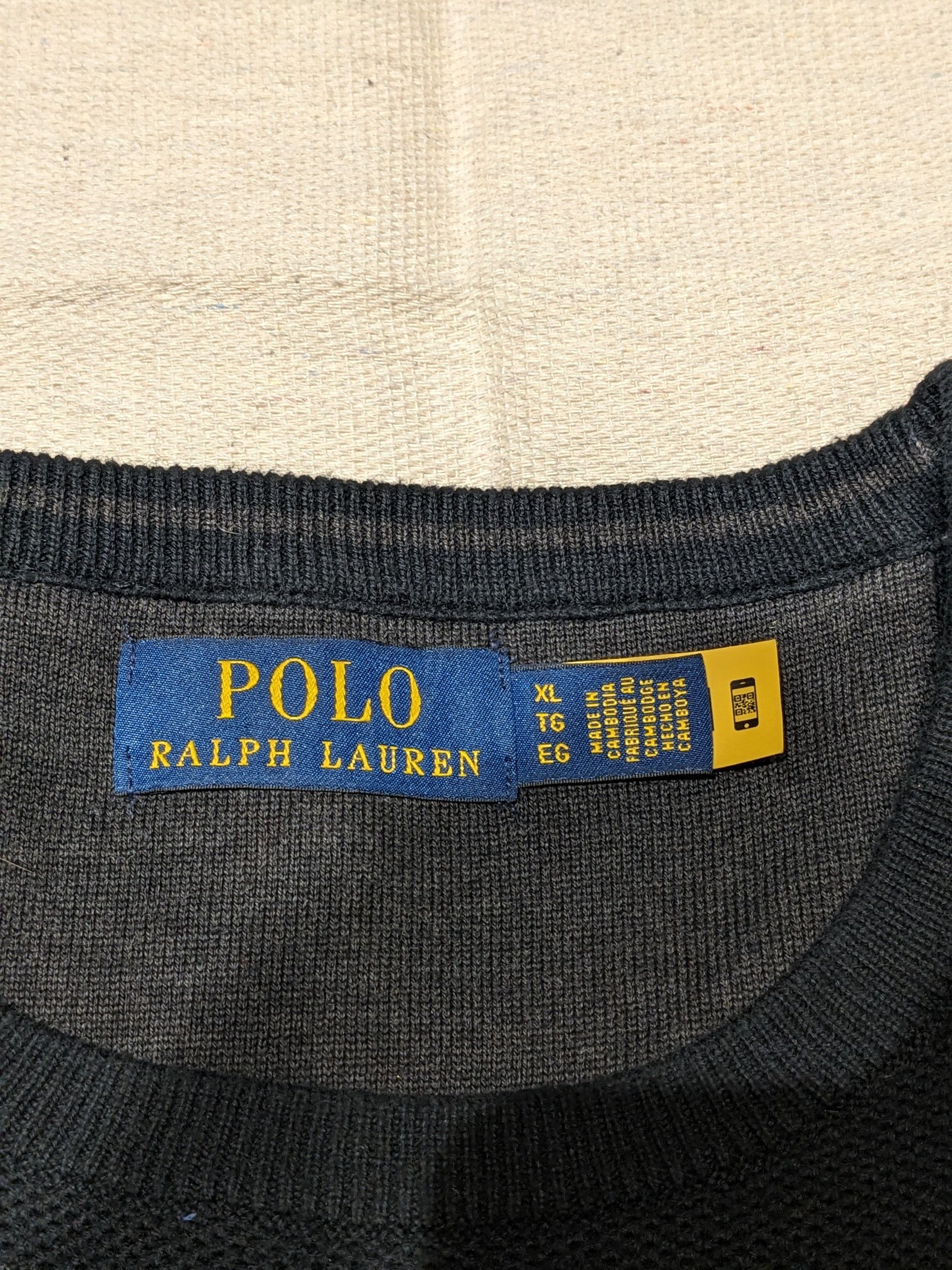 Polo Ralph Lauren Polo pique knit crewneck black men's XL Size US XL / EU 56 / 4 - 4 Thumbnail