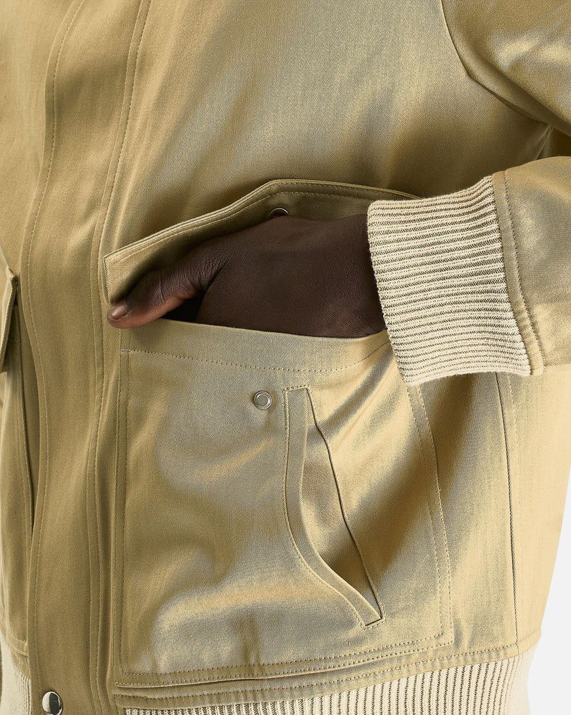 Wales Bonner o1s1v1r1oon0825 Shade Varsity Jacket in Light Beige/Hunter Size US M / EU 48-50 / 2 - 5 Thumbnail