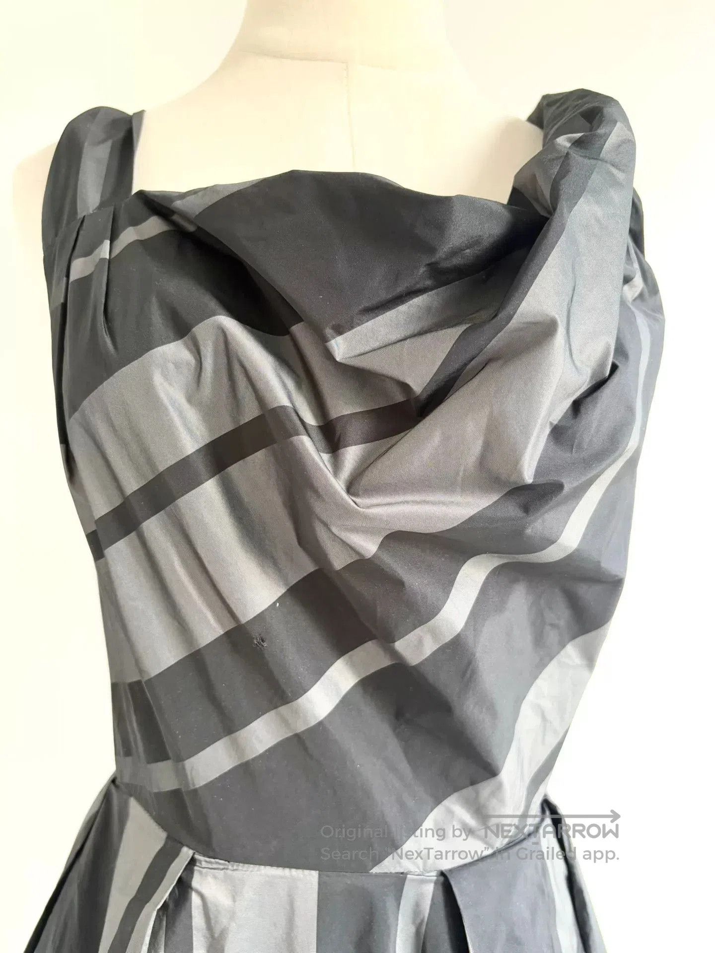 Vivienne Westwood Vivienne Westwood Gray Black Stripe Dress. Size L / US 10 / IT 46 - 6 Thumbnail