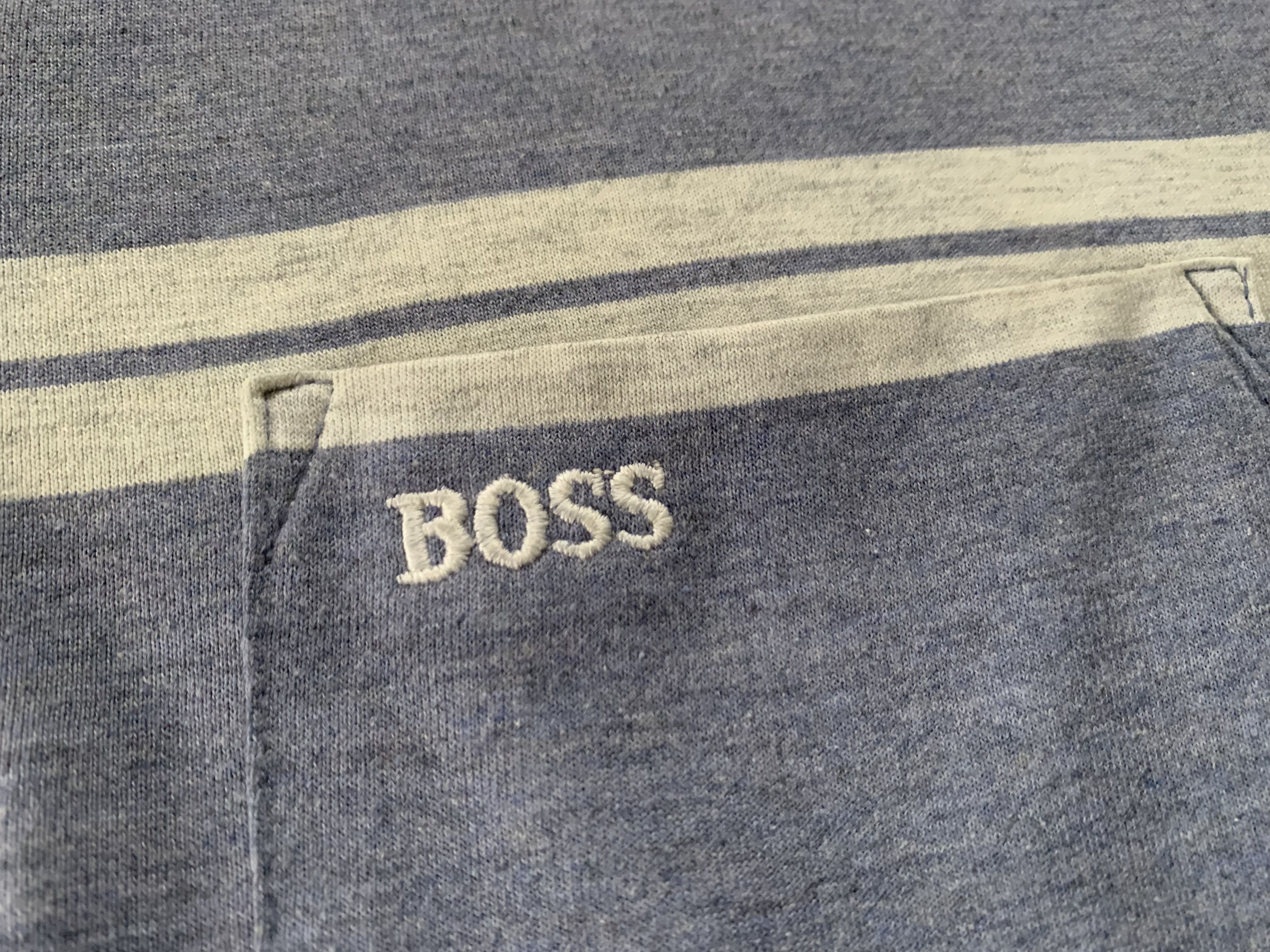 Hugo Boss Vintage Hugo Boss Grey Stripe Cotton T Shirt Size US L / EU 52-54 / 3 - 5 Thumbnail