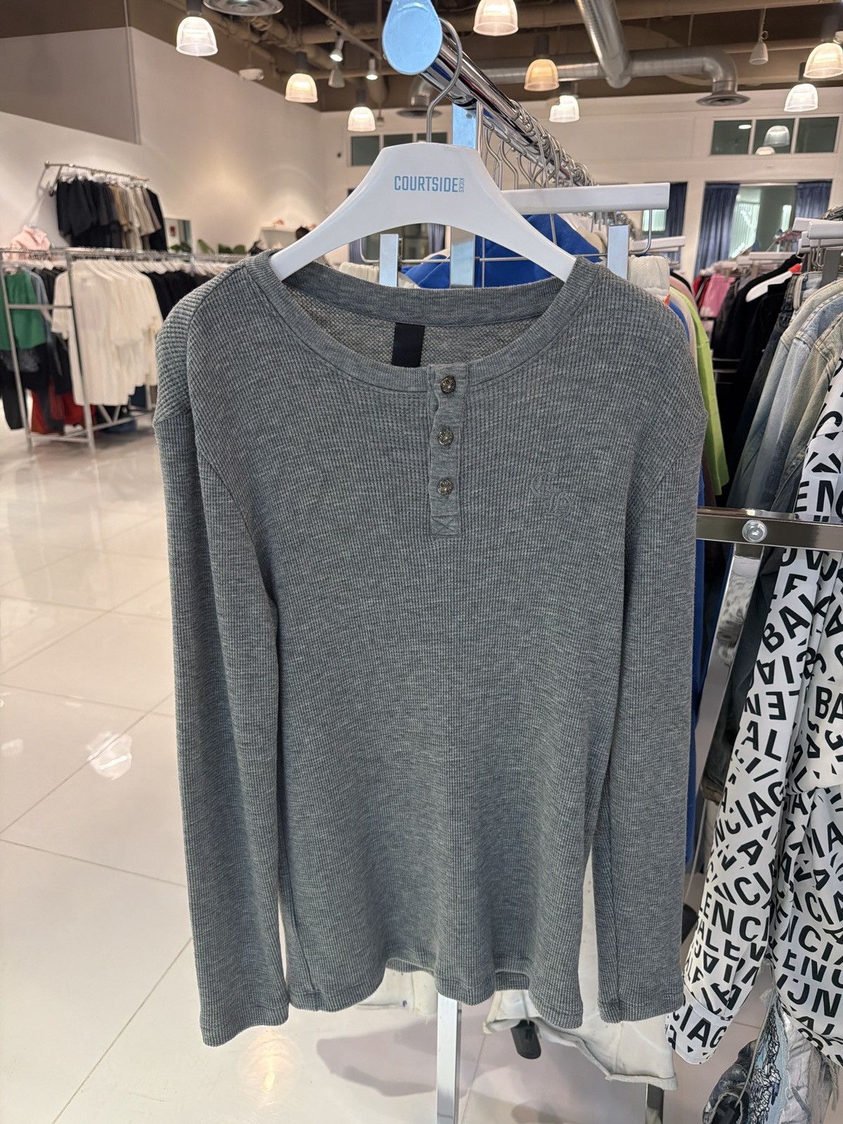 Chrome Hearts Chrome Hearts Embroidered Silver Button Grey Henley L/S Size US S / EU 44-46 / 1 - 1 Thumbnail