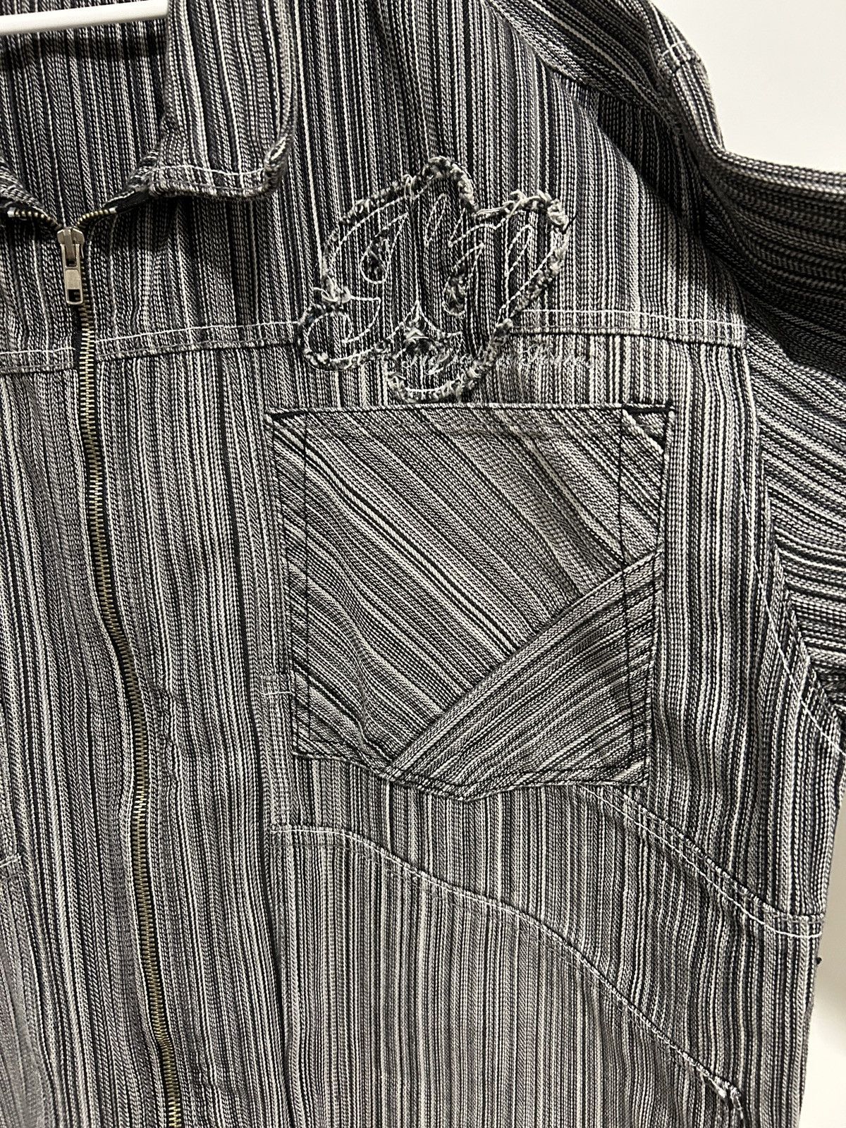 Southpole × Vintage Vintage Y2K Southpole Stripe Pattern Zip Up Denim Jacket Size US XL / EU 56 / 4 - 3 Thumbnail