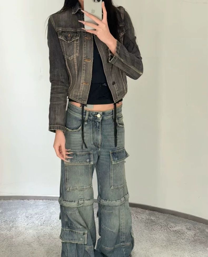 Balenciaga Balenciaga size XS Spring Cargo tooling denim bell bottoms Size US 26 / EU 42 - 8 Thumbnail