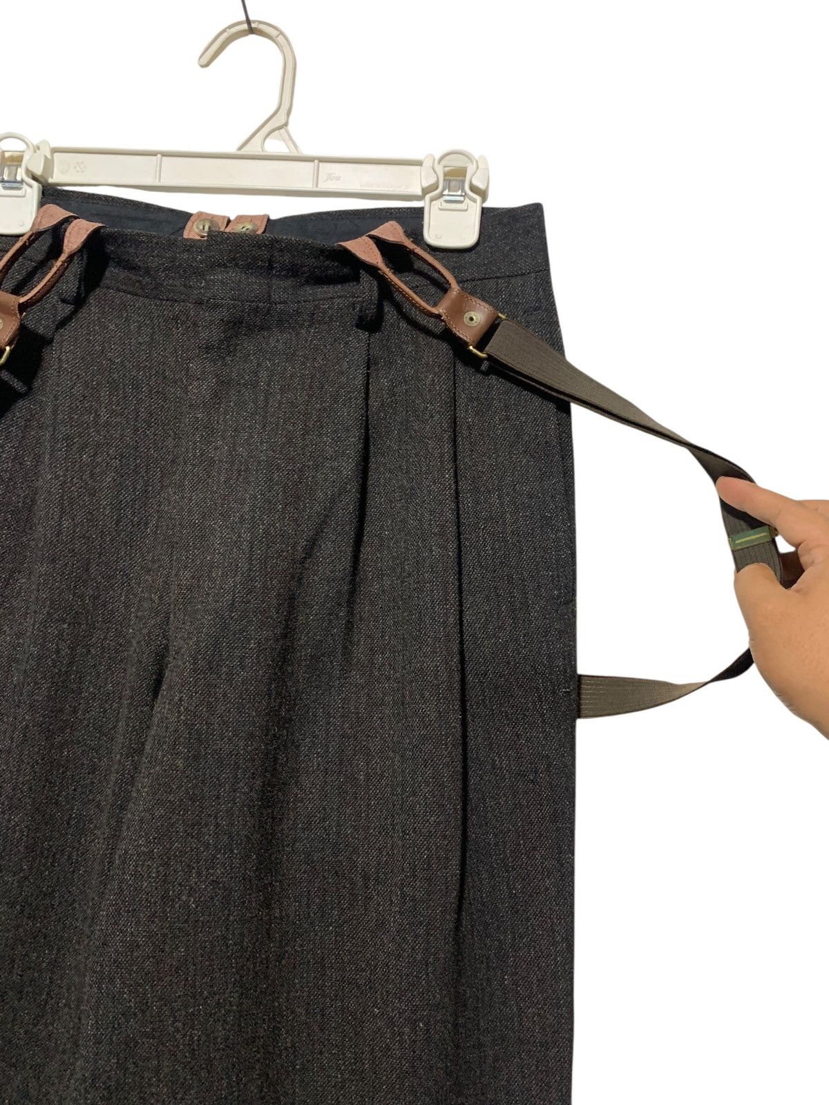 Yohji Yamamoto Vintage Xing For Men suspenders mohair wool trouser pants Size US 29 - 5 Thumbnail