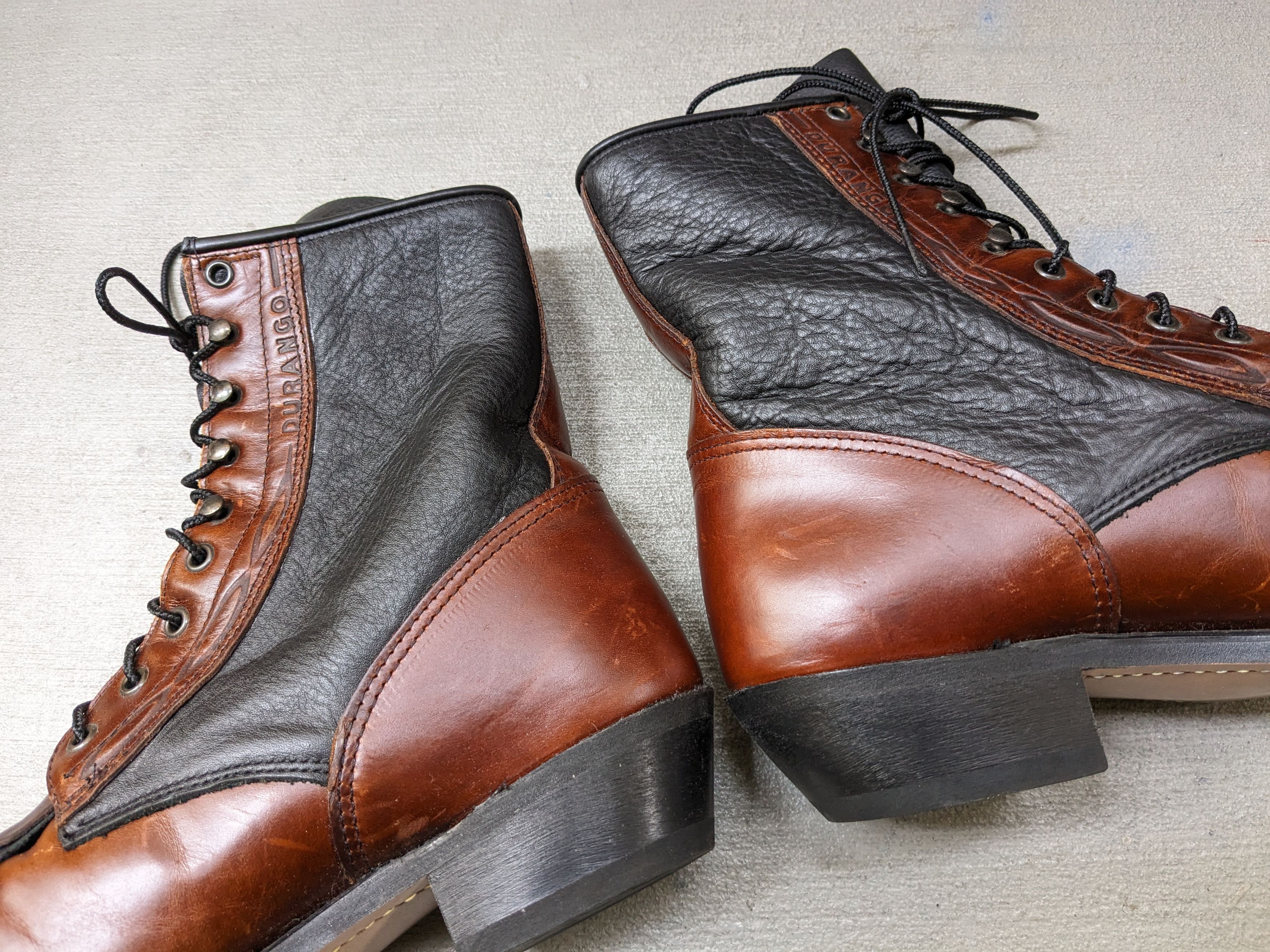 Durango Durango Cowboy Boots 9 EE Wide Brown Leather Combat Western Size US 9 / EU 42 - 3 Thumbnail