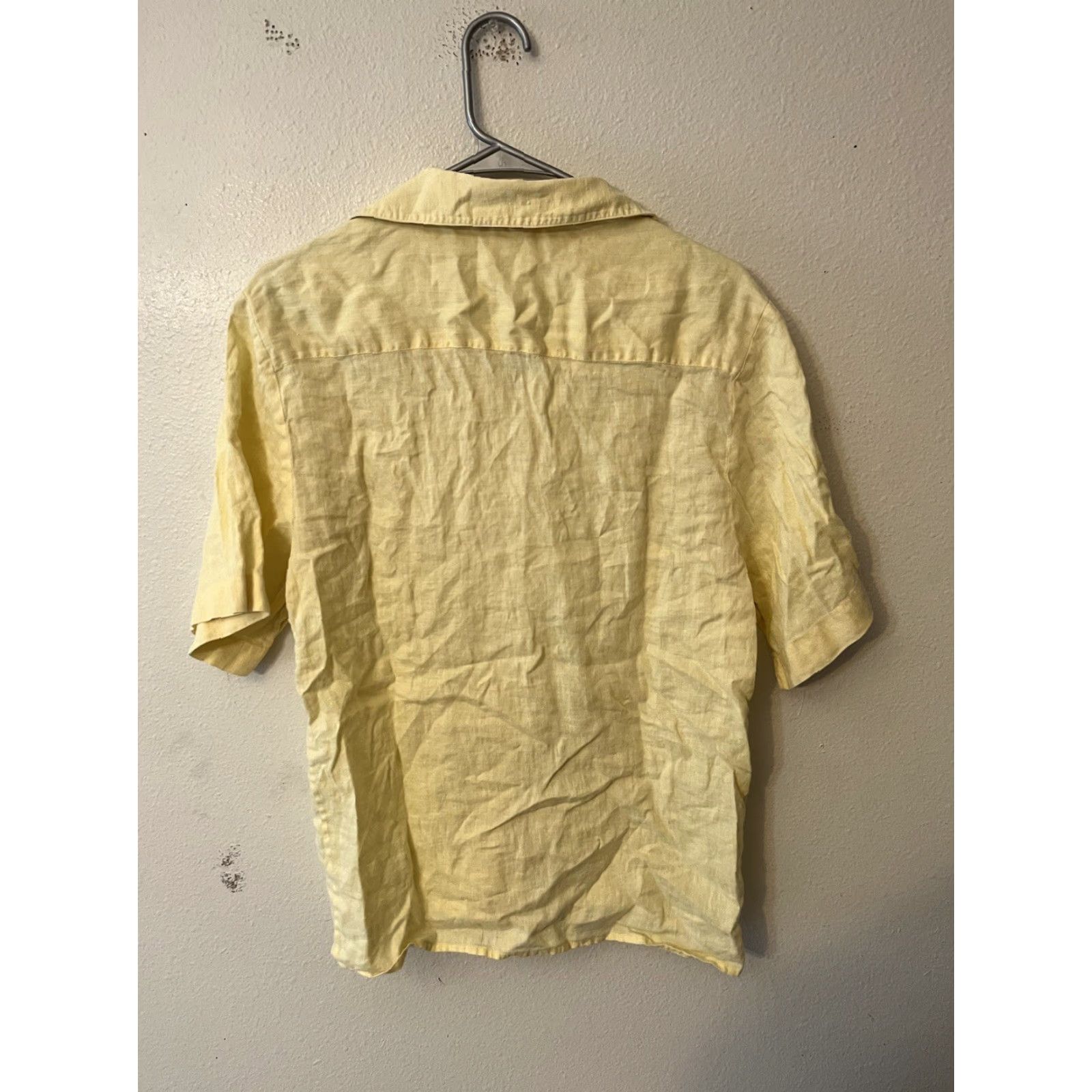 Talbots Talbots Shirt Size 6 Button-Up Linen Collared Short Sleeve Yellow Lightweight Easy Care Casual Womens Size M / US 6-8 / IT 42-44 - 2 Thumbnail
