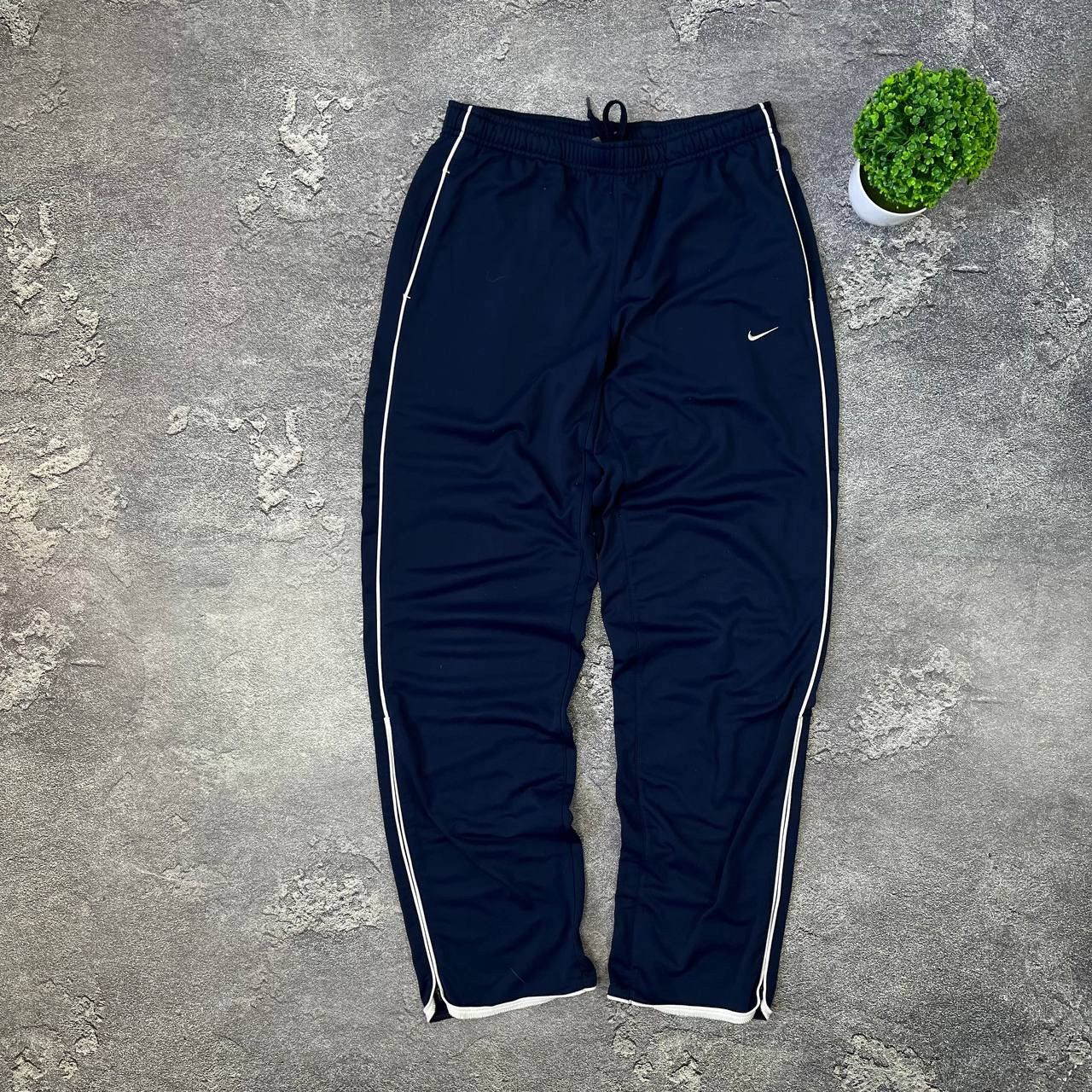 Nike Vintage 90s Nike Blue Casual Button Drill Baggy Pants Size M Size US 33 - 1 Thumbnail