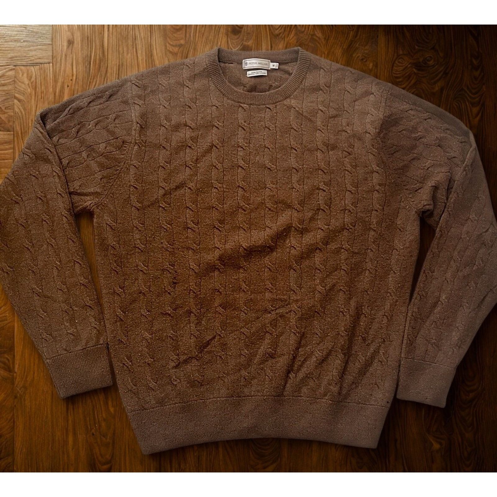 Peter Millar Peter Millar Brown Red Cable Knit Sweater M Luxe Blend Flaw Size US M / EU 48-50 / 2 - 2 Thumbnail
