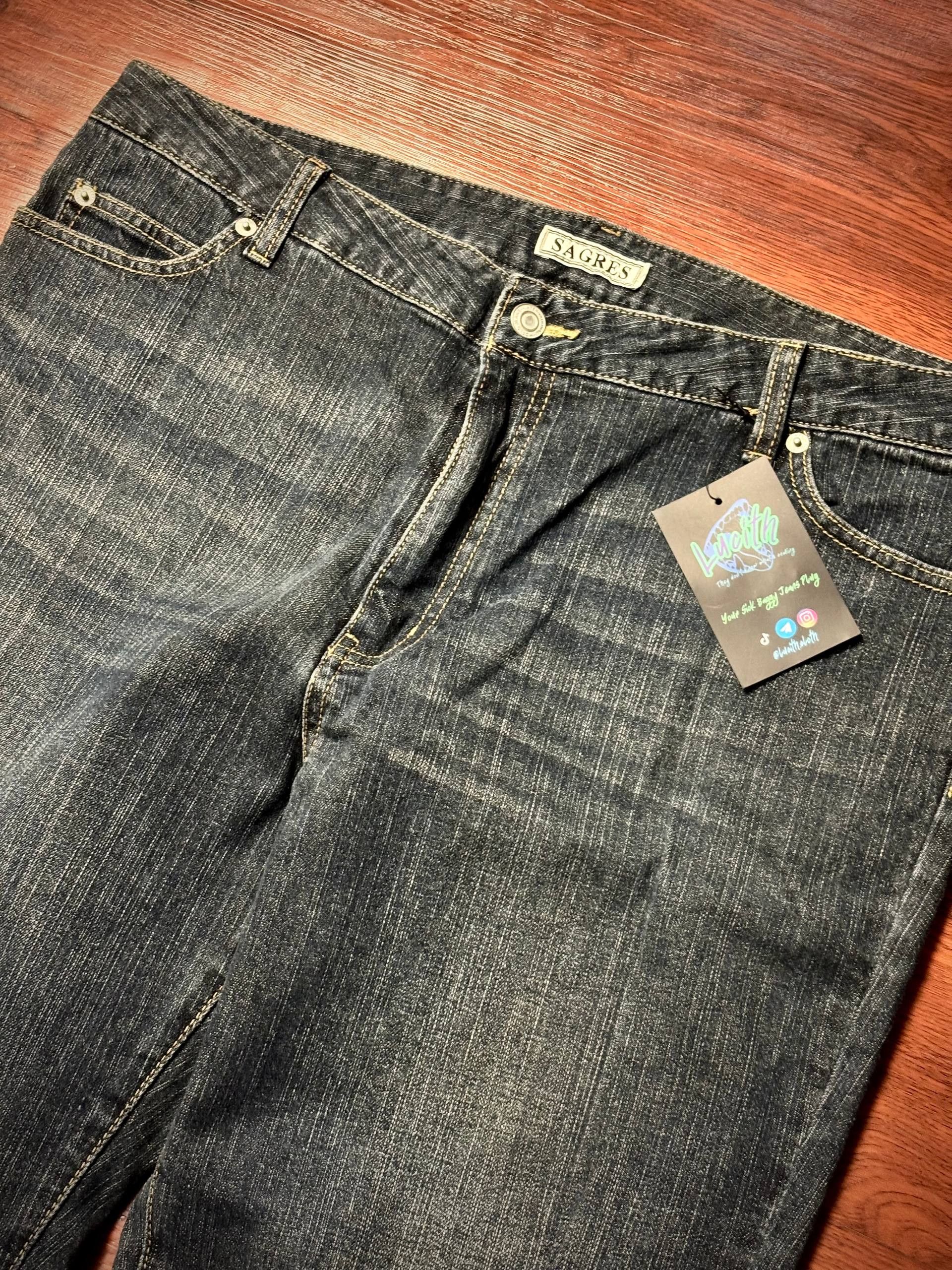 If Six Was Nine Vintage Y2K Sagress Denim Plain Bootcut Pants Dark Wash Jean Size 36" / US 14 / IT 50 - 2 Thumbnail