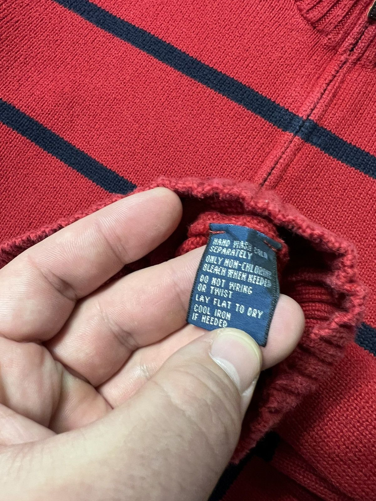 Polo Ralph Lauren Vintage Ralph Lauren Striped Knit Sweater Zip Pullover Size US L / EU 52-54 / 3 - 9 Thumbnail