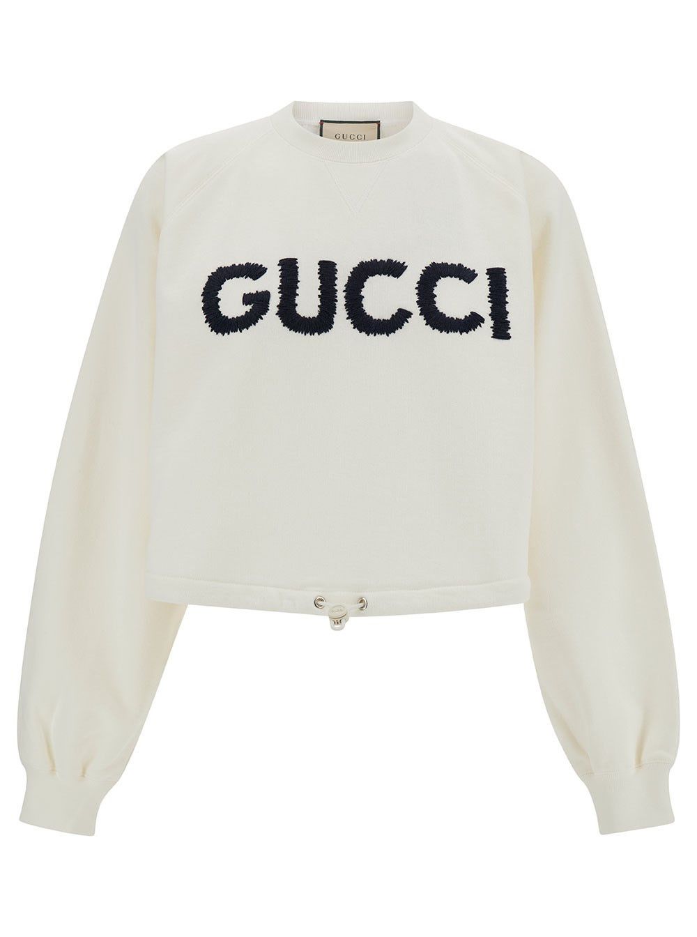 Gucci o1la5ras0526 Cotton Jersey Drawstring Sweatshirt in White Size XS / US 0-2 / IT 36-38 - 1 Thumbnail