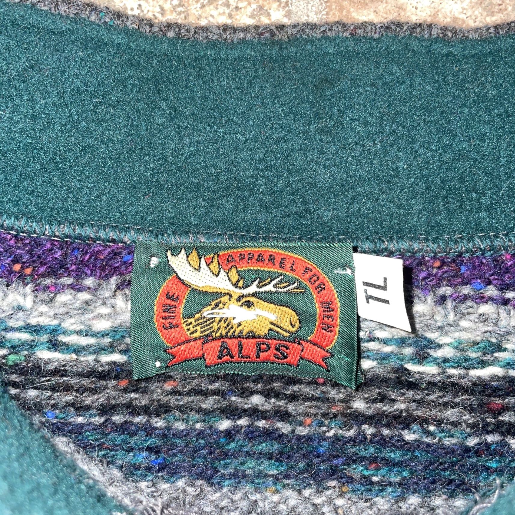 Vintage VINTAGE Alps Mens Apparel Striped Half Zip Knit Wool Blend Sweater Jacket L Green Mens TL Size US L / EU 52-54 / 3 - 3 Thumbnail